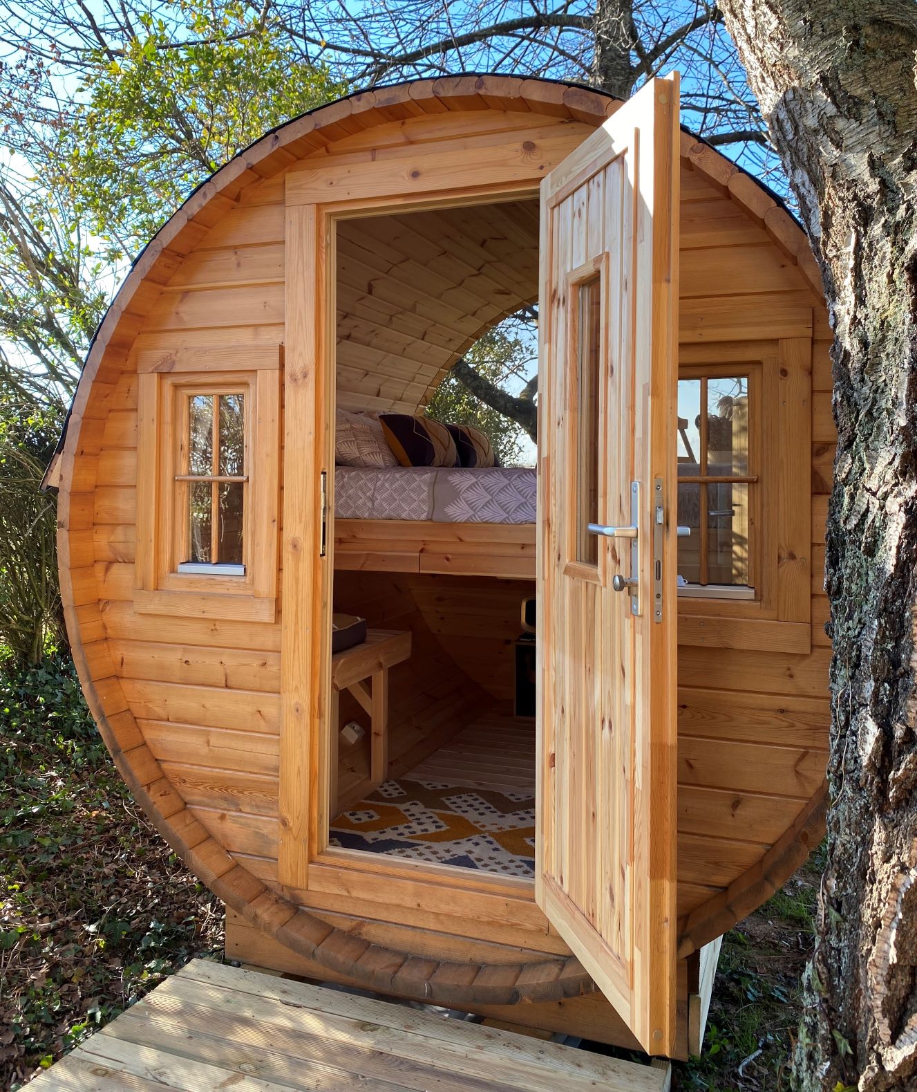 Le Tonneau & SPA — Nuit romantique avec bain nordique à Hautes-Pyrénées à Gardères — salle de bain