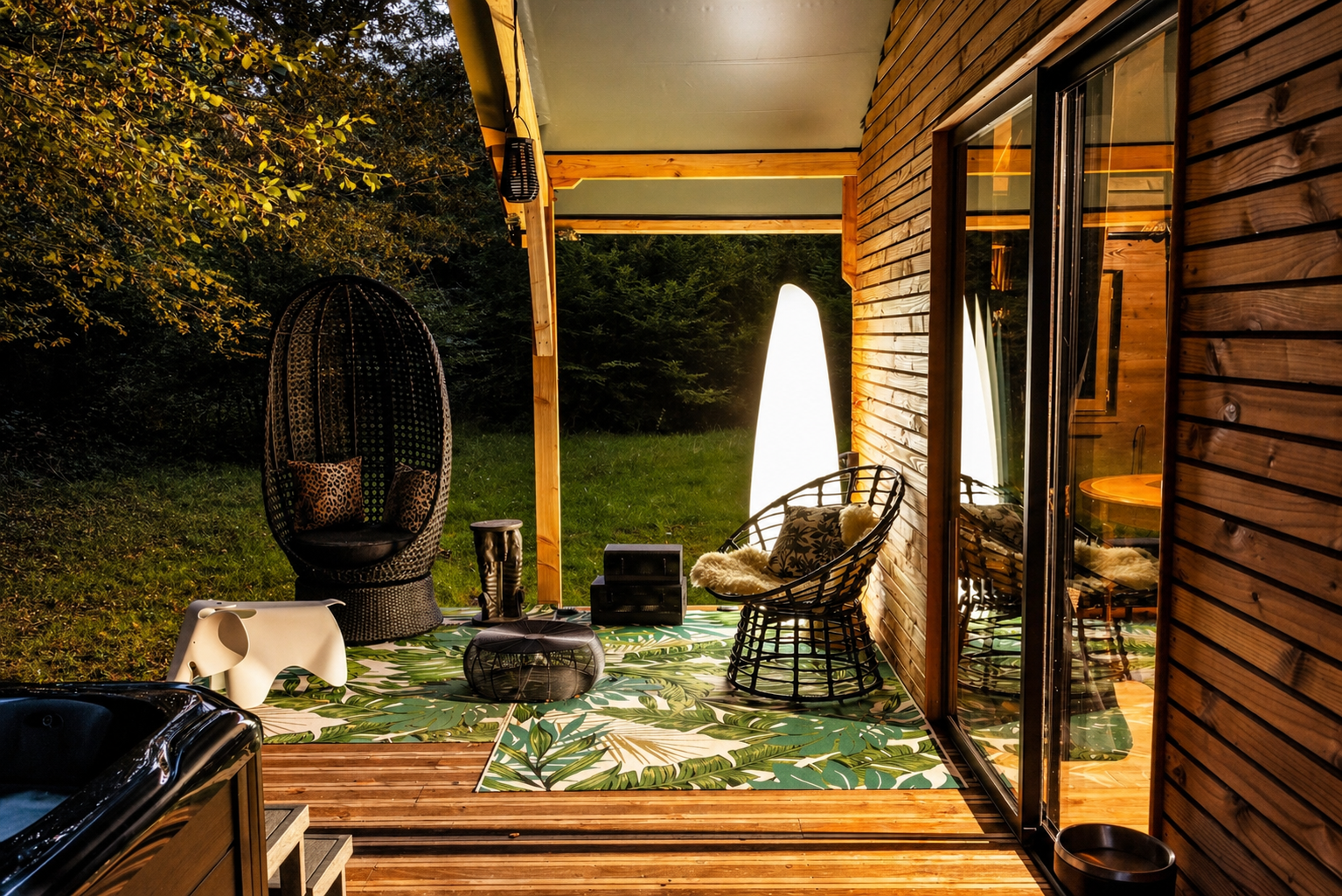 Lodge Out Of Africa & Spa : une immersion sensorielle en Aquitaine à Marcenais — vue intérieure