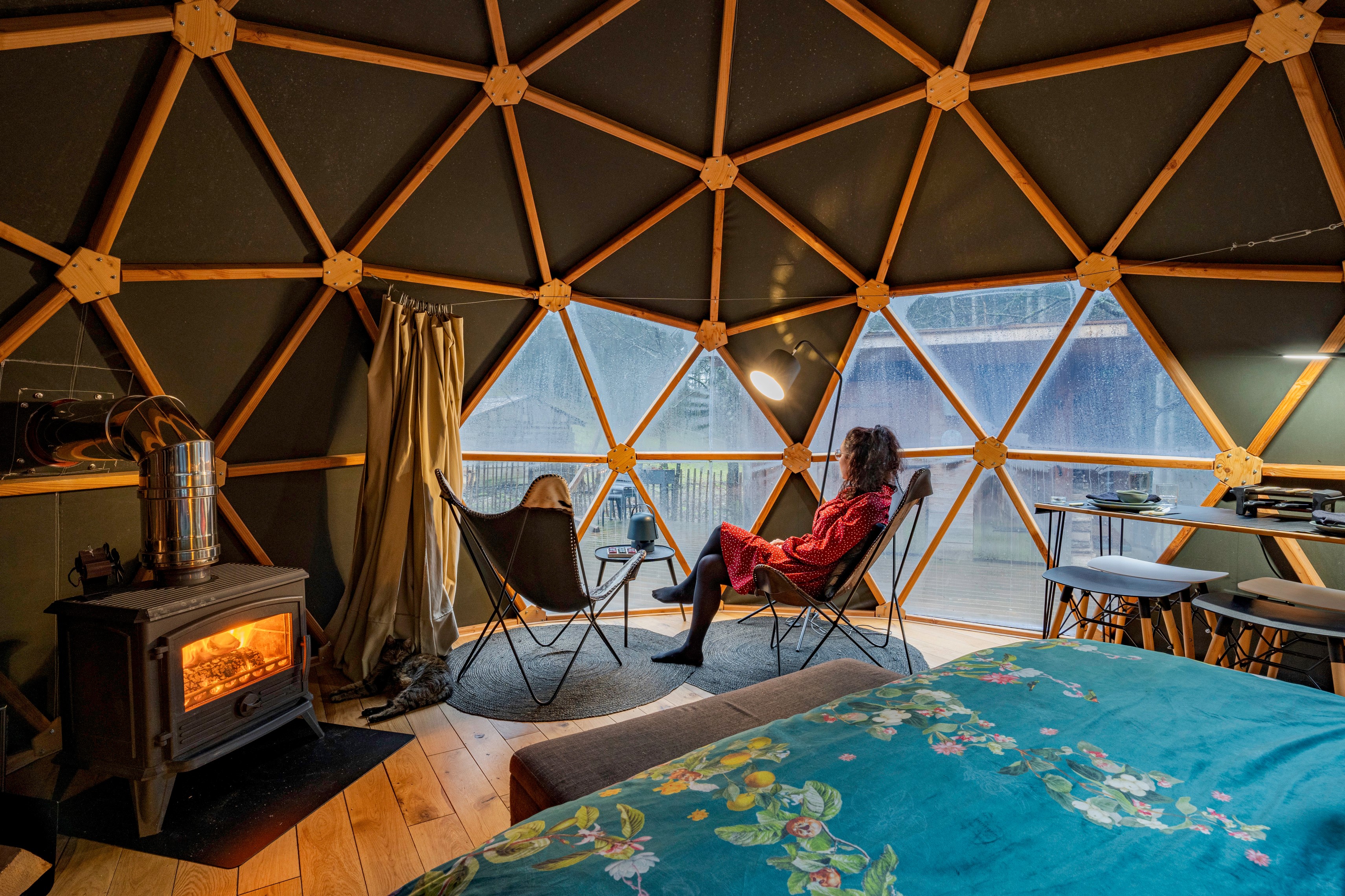Dôme au milieu des Alpagas — Nuit étoilée à 840m d'altitude dans les Vosges à Épinal — espace de vie