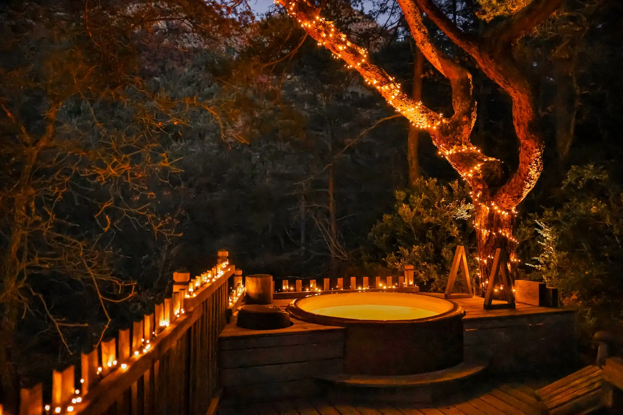 Bois d'Arambe — Cabane dans les arbres avec spa à Hautes-Alpes à Gap — vue depuis la terrasse