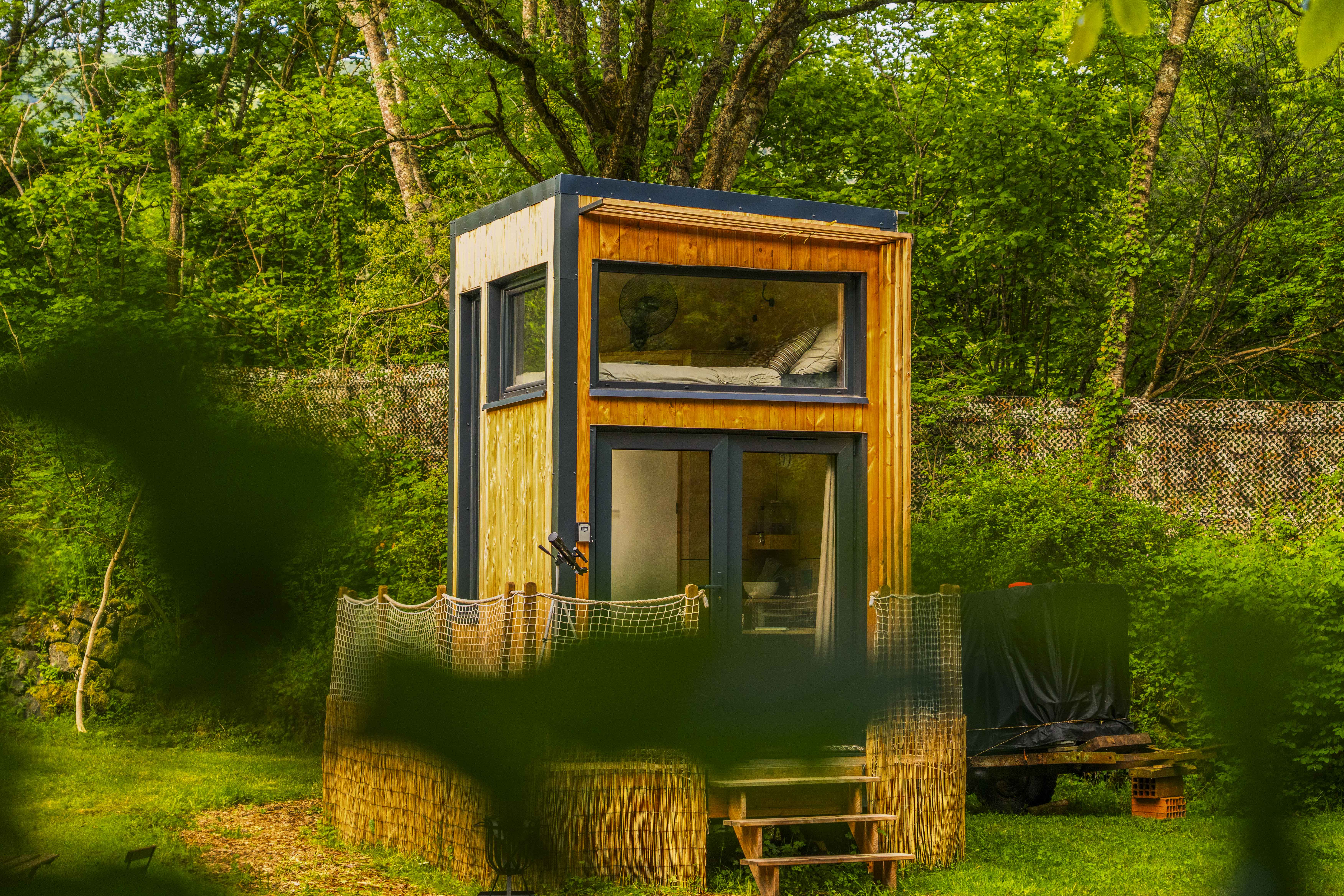 Le Bois aux Cheirilles — Tiny House panoramique à Saint-Diéry à Saint-Diéry — vue depuis la terrasse