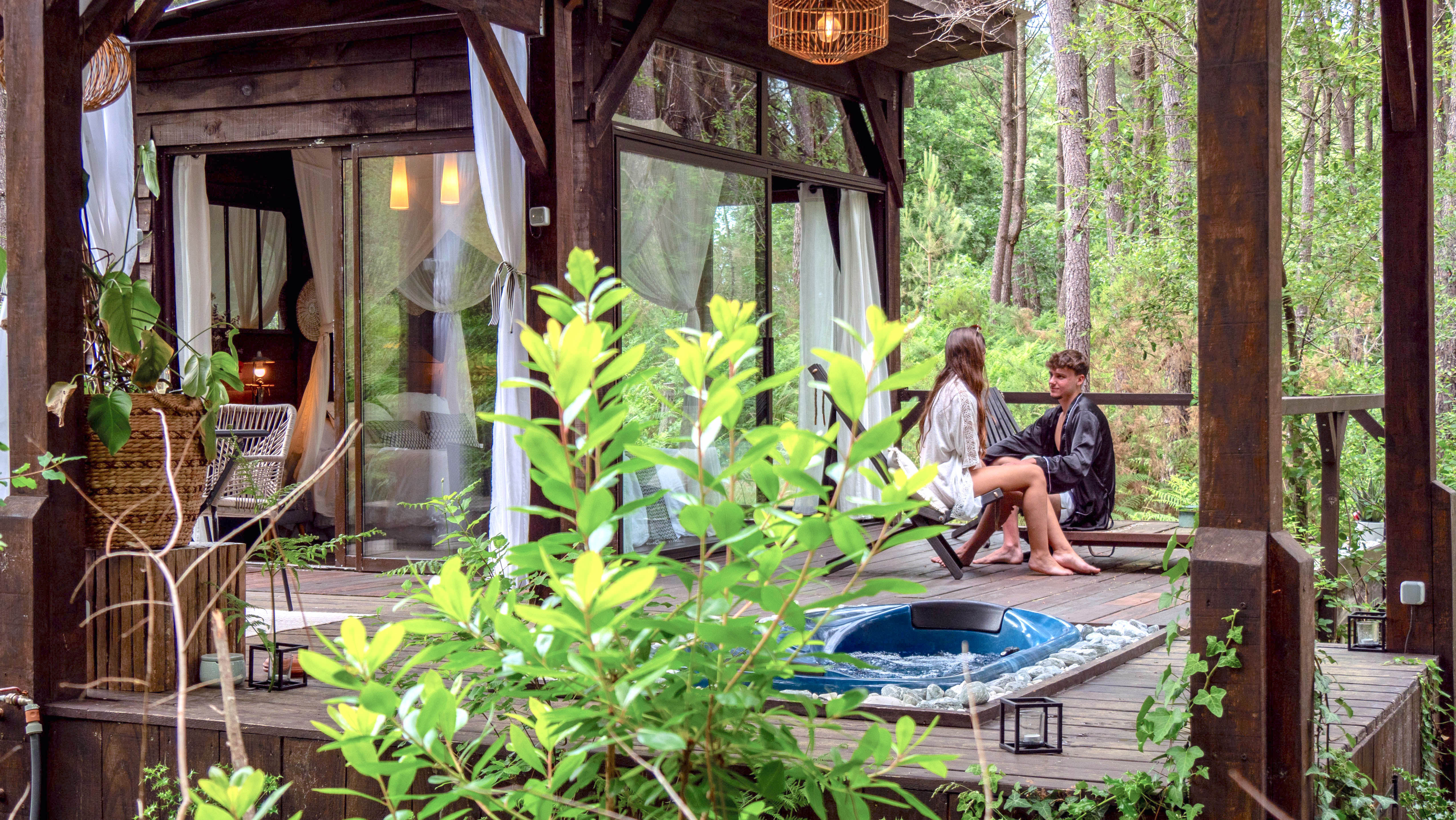 La Cabane O2 et son Spa privatif — Cabane avec vue panoramique à Gironde