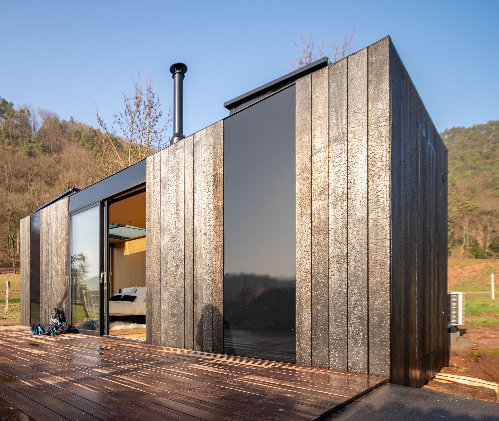 Lodge Petite Ourse — Ecolodge avec vue sur la forêt à Bas-Rhin à Strasbourg — chambre