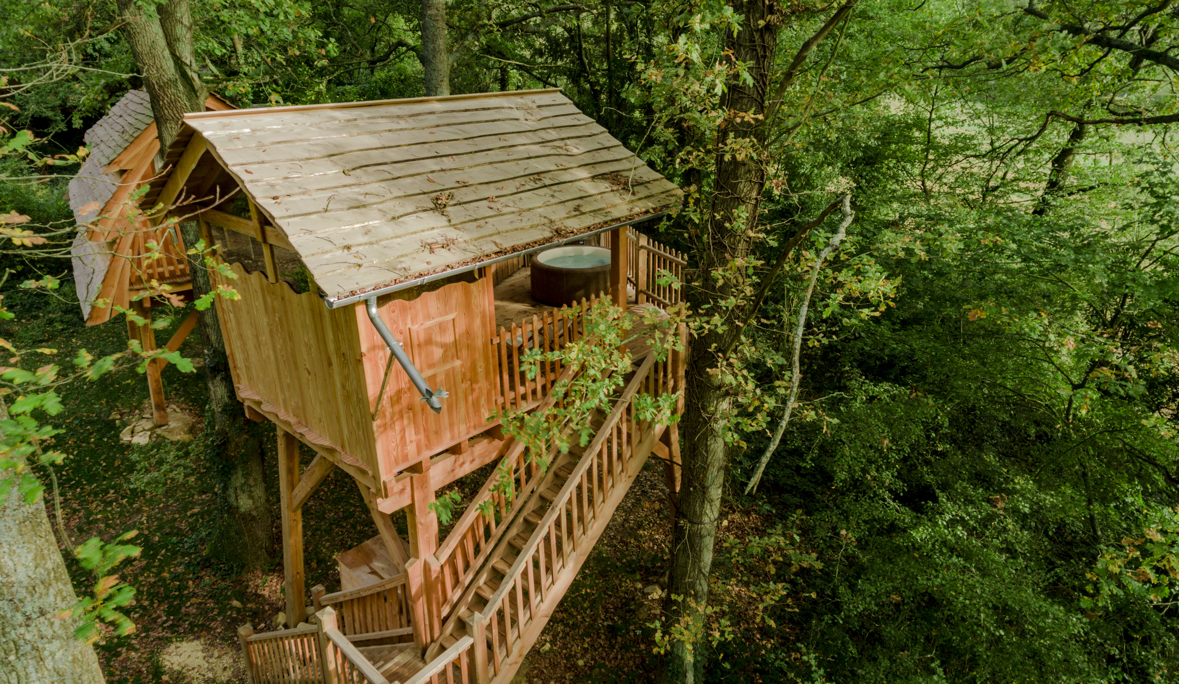Cabane Spa Enchantée : une immersion dans les arbres en Picardie à Rosoy-En-Multien — vue depuis la terrasse