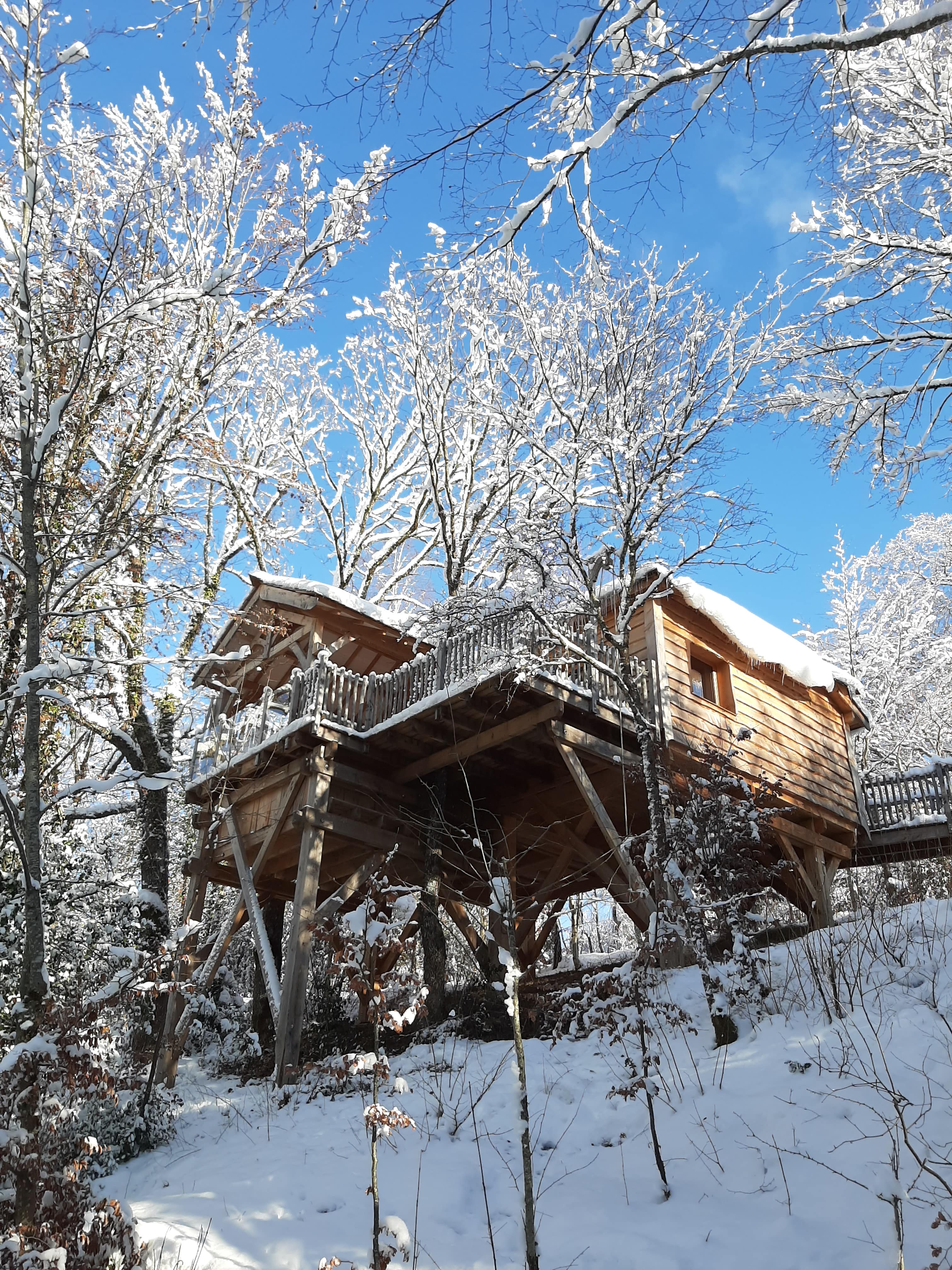 Cabane Spa Écureuil : une évasion dans les arbres en Franche-Comté à Bonlieu — salle de bain