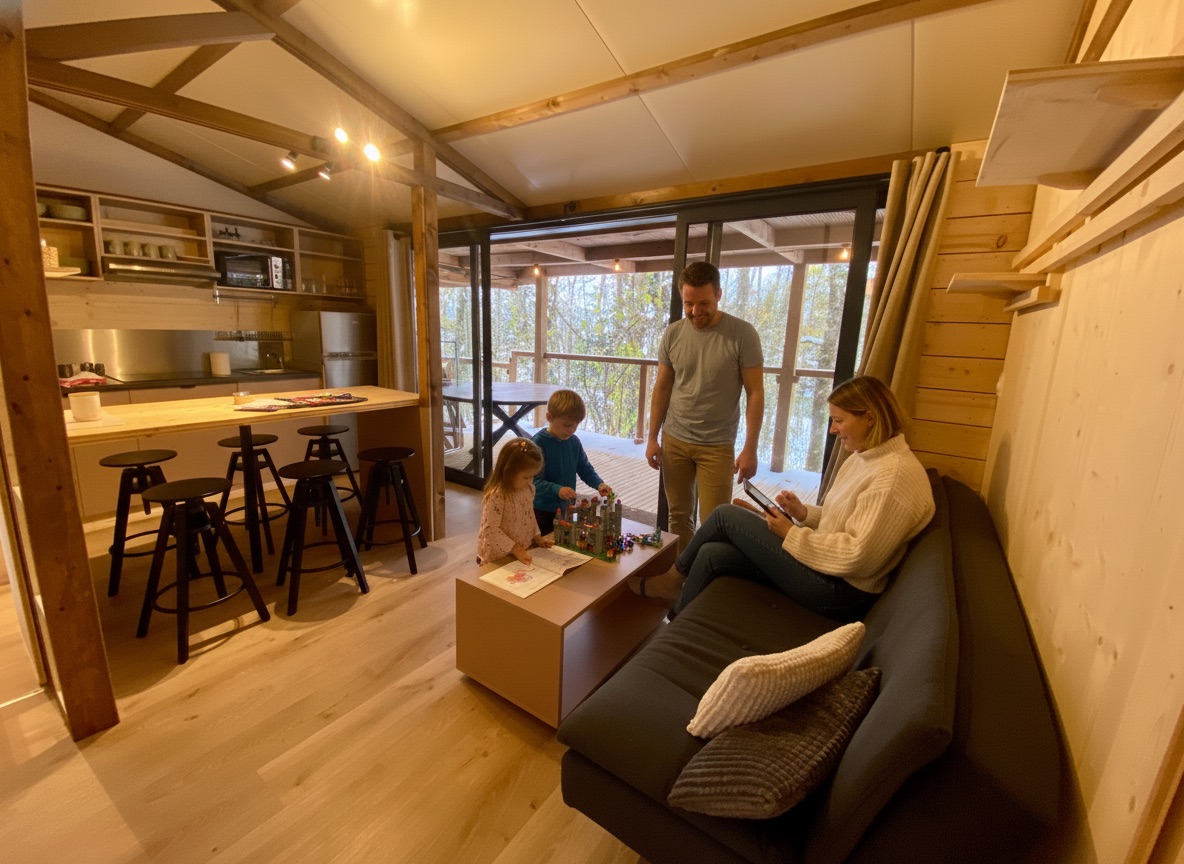 HY•Lødge Spa-6pers N°4 — Cabane avec spa privatif à Vosges à Épinal — vue depuis la terrasse