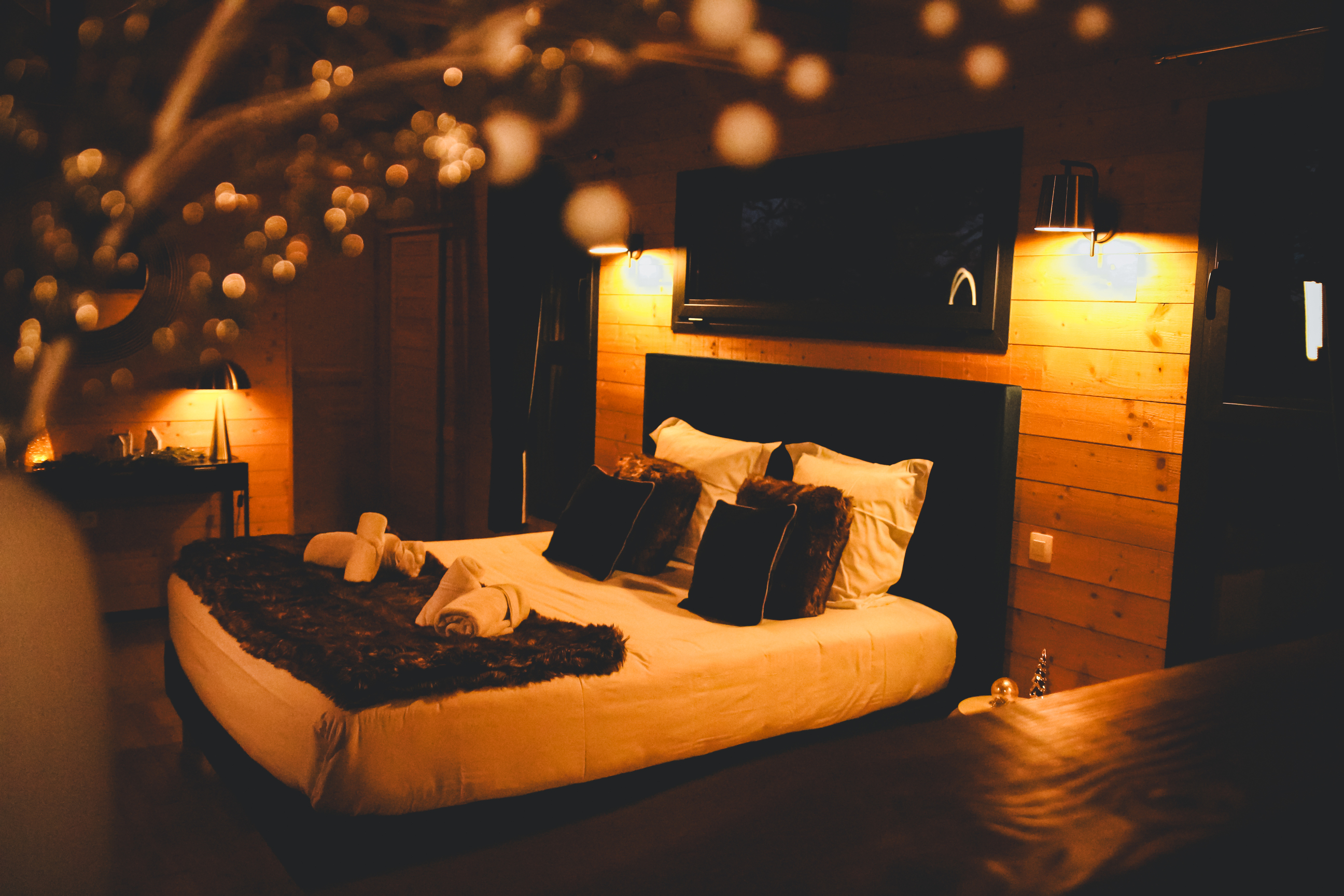 Cabane Spa du Bois de l’Epine : une évasion en hauteur à Sace — chambre