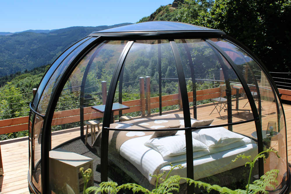 Dôme Coton : une évasion sensorielle au cœur des Alpes à Jaunac — vue depuis la terrasse