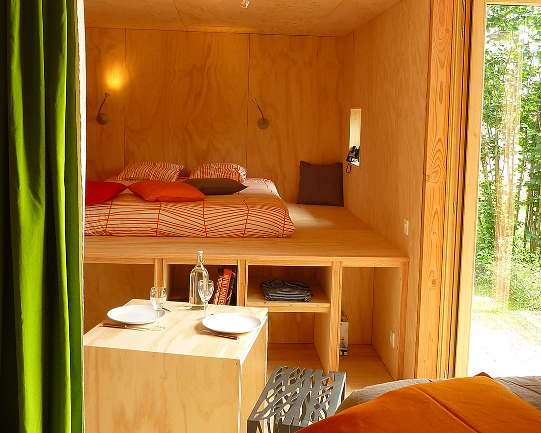 Cabane Olivine : une escapade au cœur de l'Auvergne à Manzat — vue intérieure