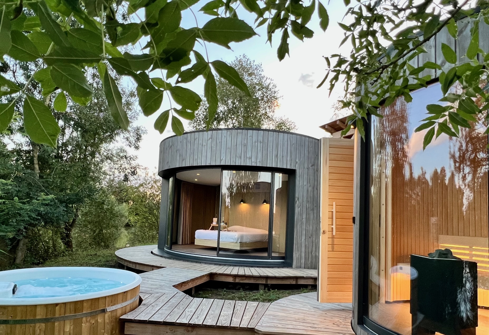 LUMIPOD SPA BIEN-ETRE — Cabane avec spa à Ain à Meillonnas — cuisine