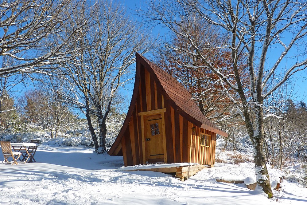 Cabane de Merlin : une immersion en pleine nature à Cros De Géorand — vue intérieure