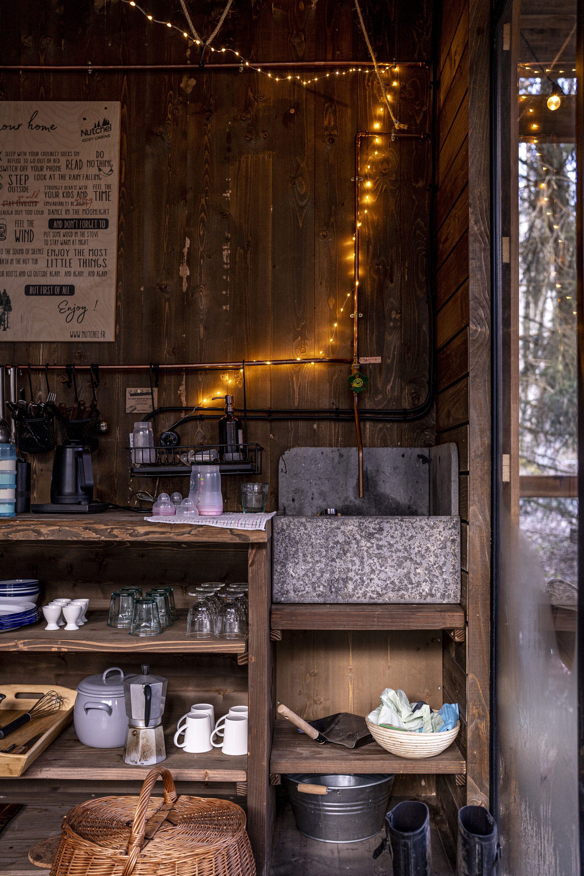 Nutchel Cabane Cosy — Séjour nature avec spa à Bas-Rhin à Dahlenheim — cuisine