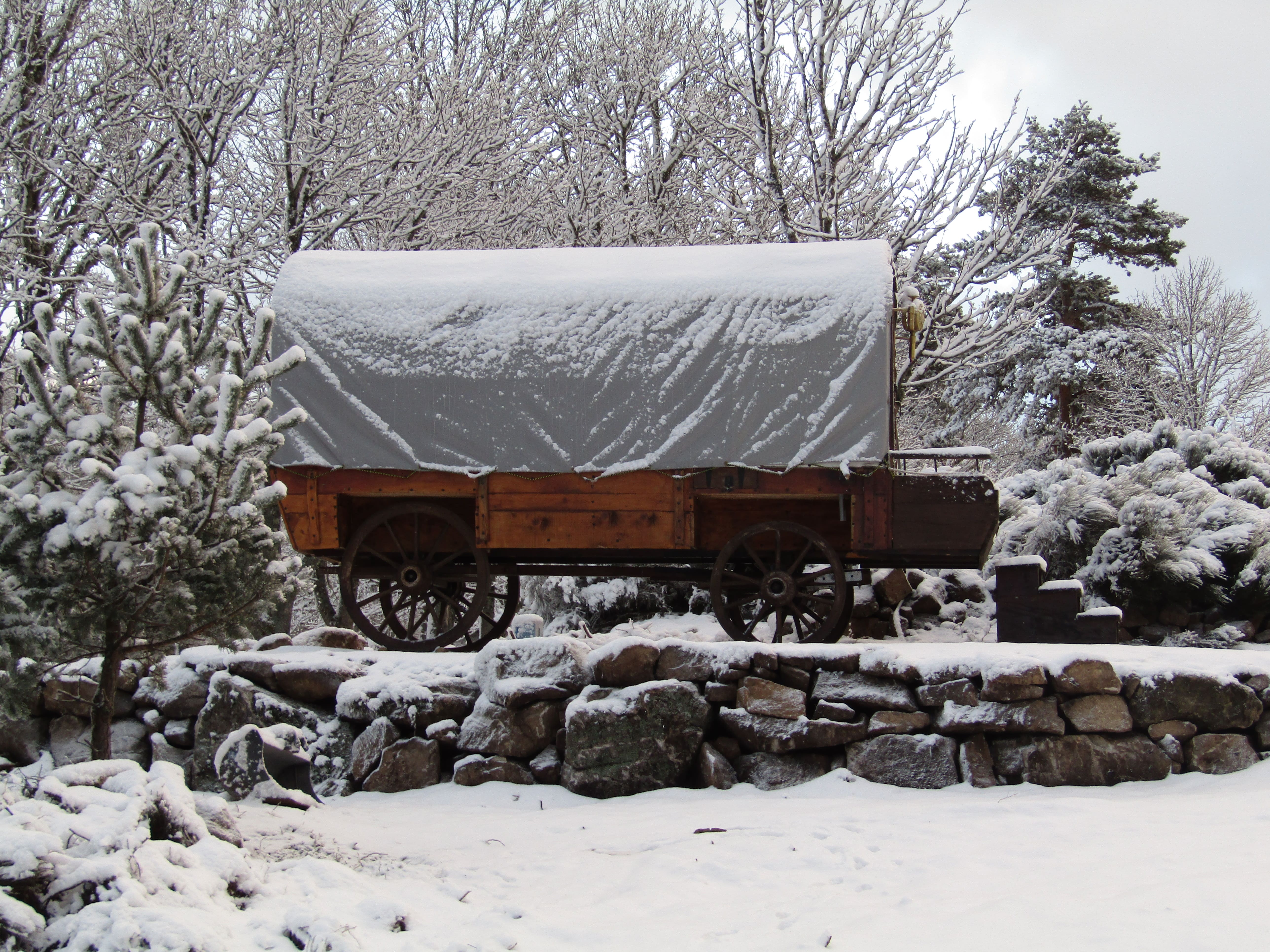 Séjournez dans une roulotte calèche western en Rhône-Alpes — Roulotte à Cros De Géorand