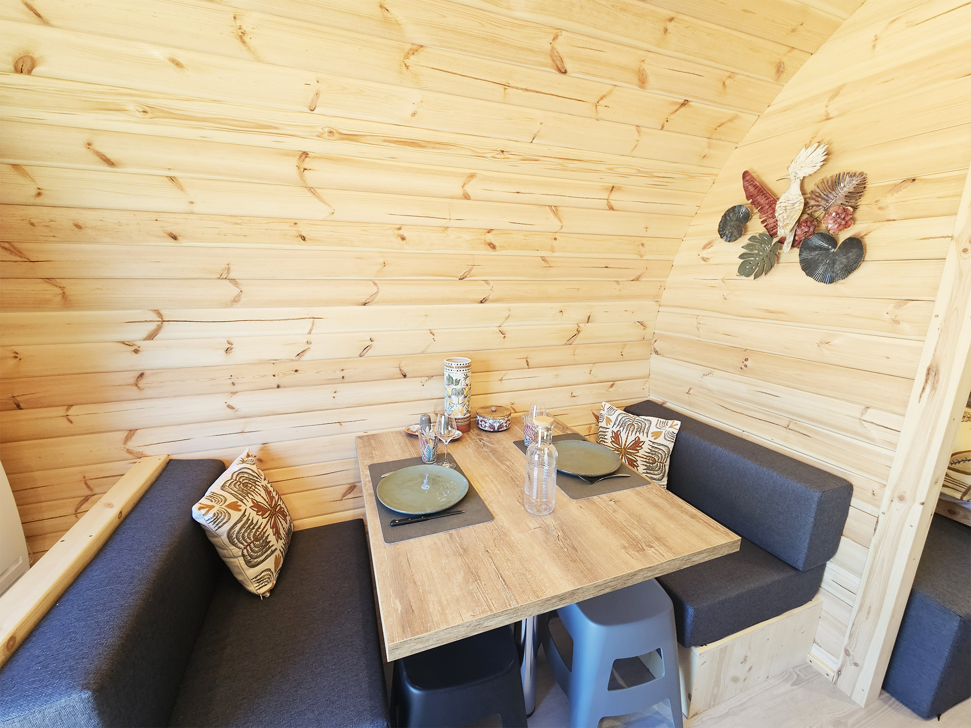 Barrel Palmeraie — Cabane avec vue panoramique à Jura à Dole — vue depuis la terrasse