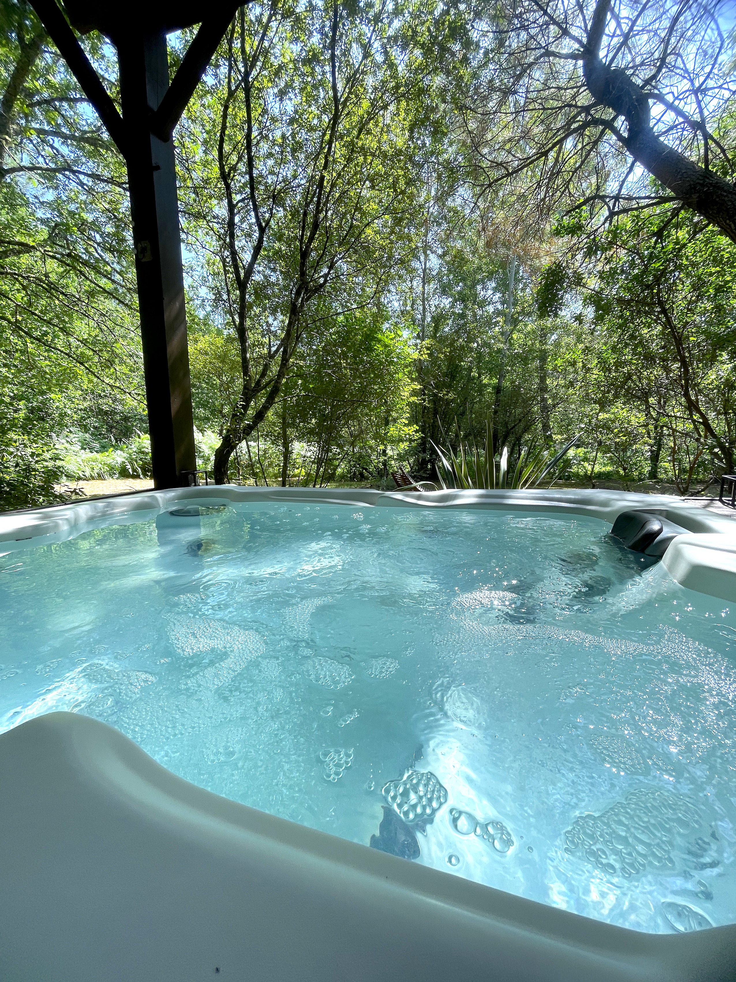 Le Lodge et son Spa : une cabane immersive en Aquitaine à Origne — vue intérieure