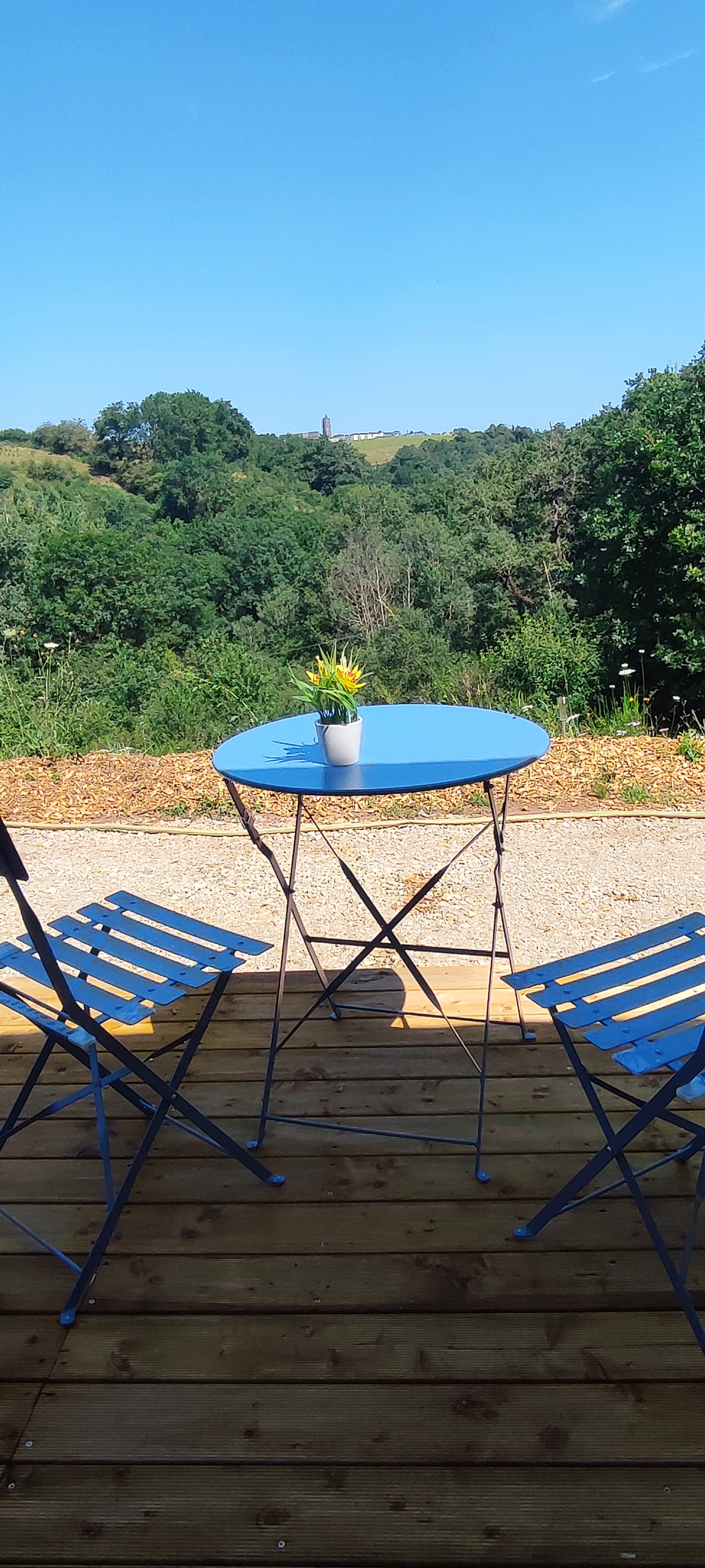 Cabane Panoramix : une immersion au cœur de la nature à Le Monastère — vue depuis la terrasse