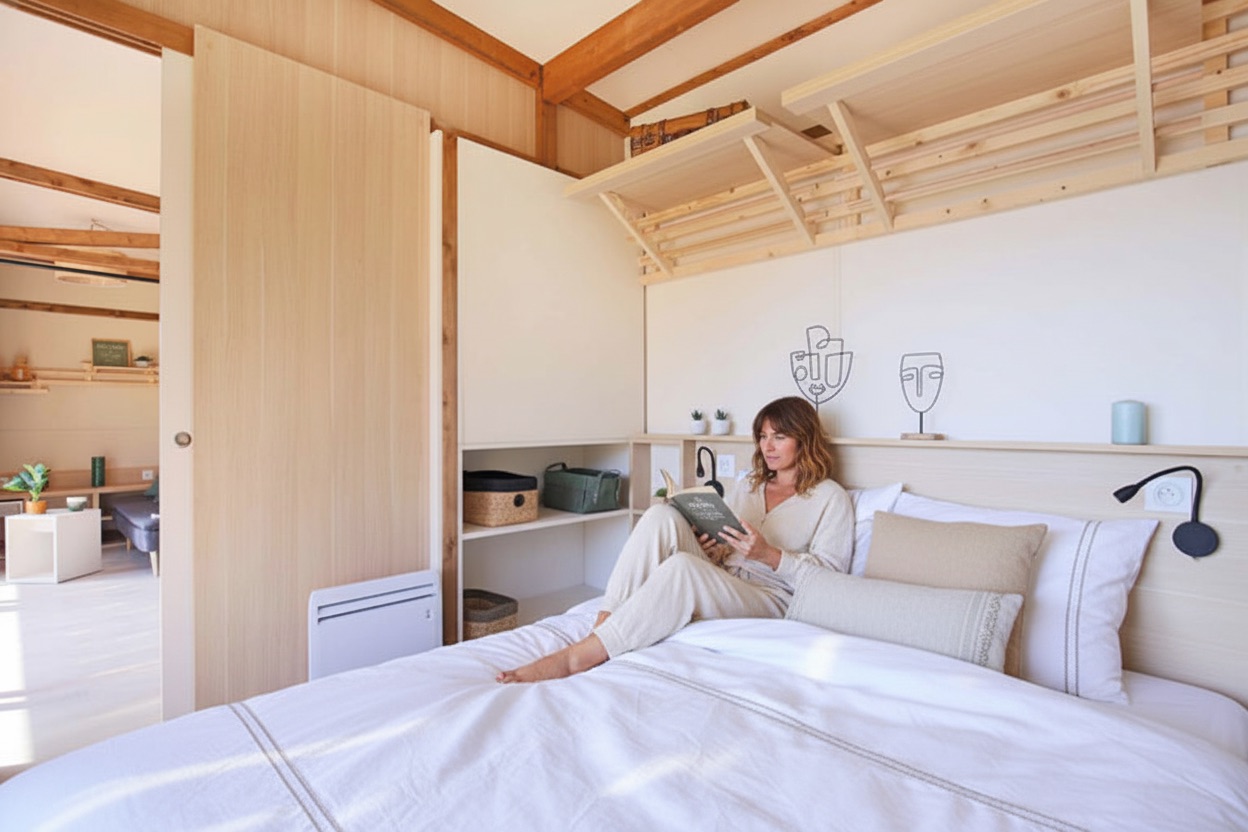 HY•Lødge Spa-4pers N°5 — Cabane avec spa privatif à Vosges à Épinal — vue depuis la terrasse