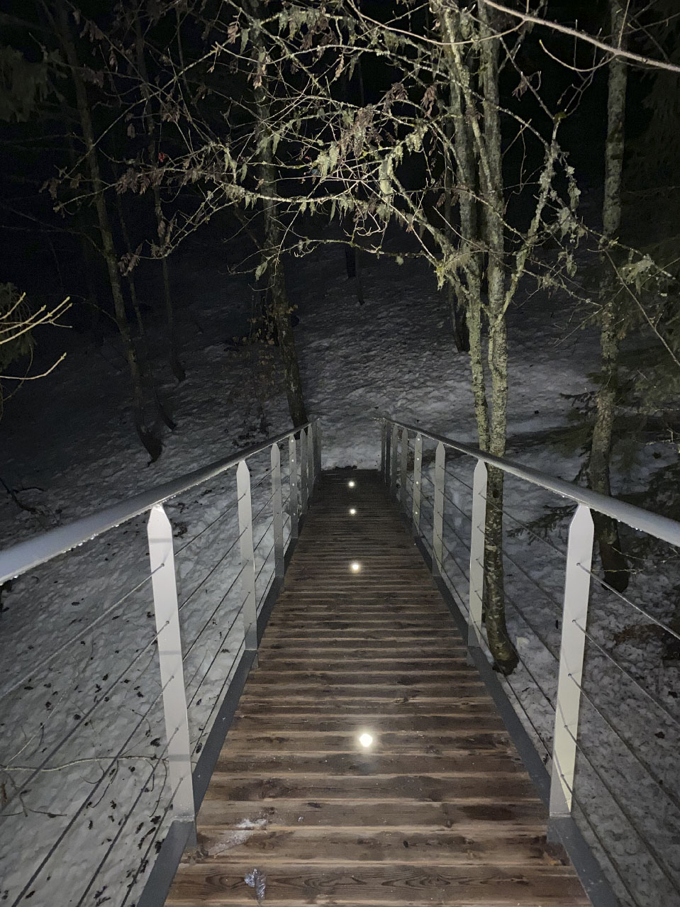 Cabane Feuille & Spa : une immersion dans les arbres à Saint Nicolas La Chapelle — vue depuis la terrasse