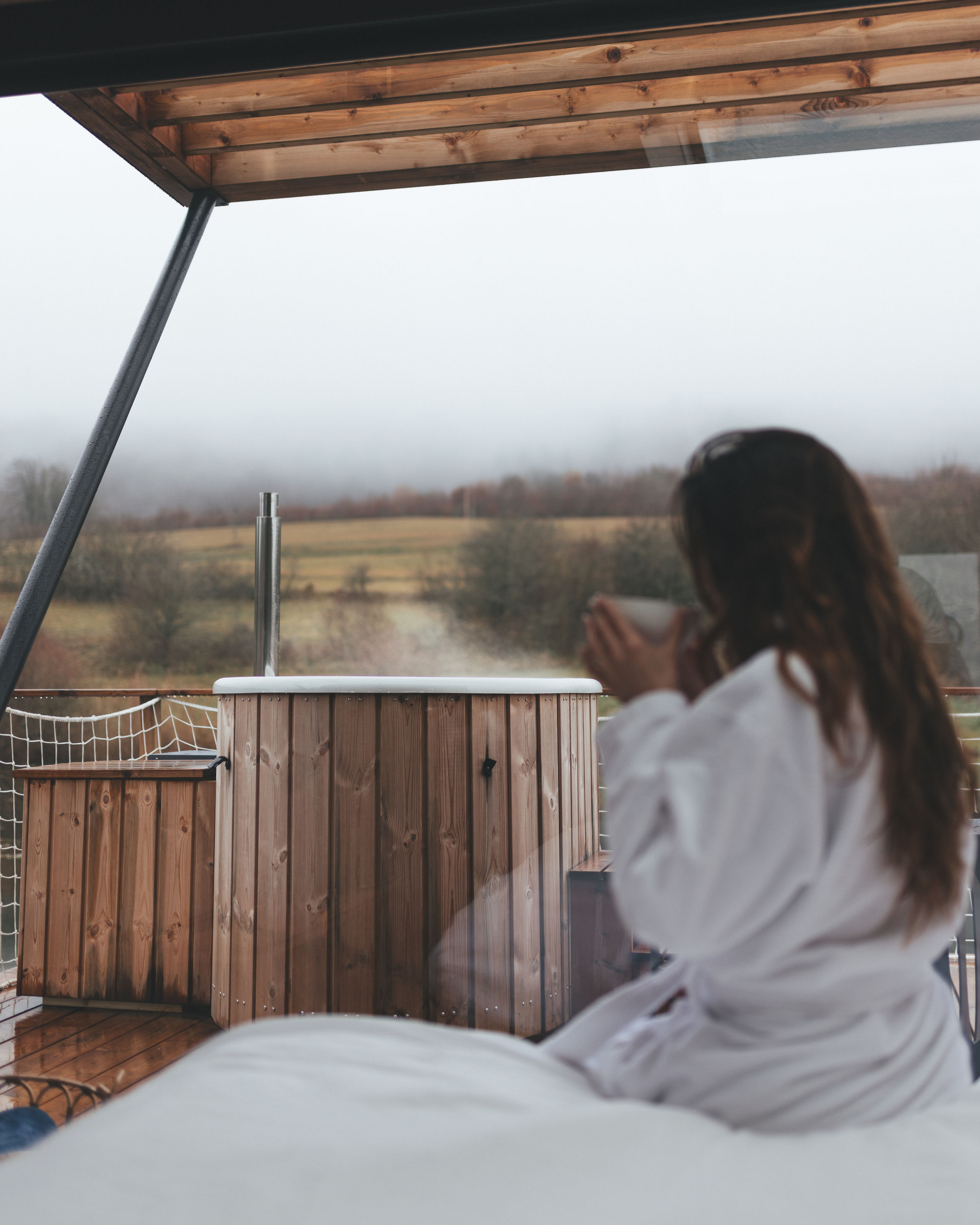 Lodge Duo sur terre avec vue panoramique et spa privatif à Plateau D'hauteville — vue depuis la terrasse