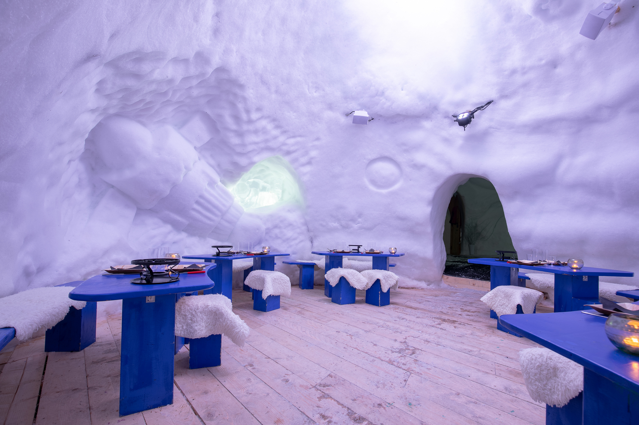 Village Igloo Arcs — Nuit inoubliable dans un igloo à Savoie à Bourg-Saint-Maurice — cuisine