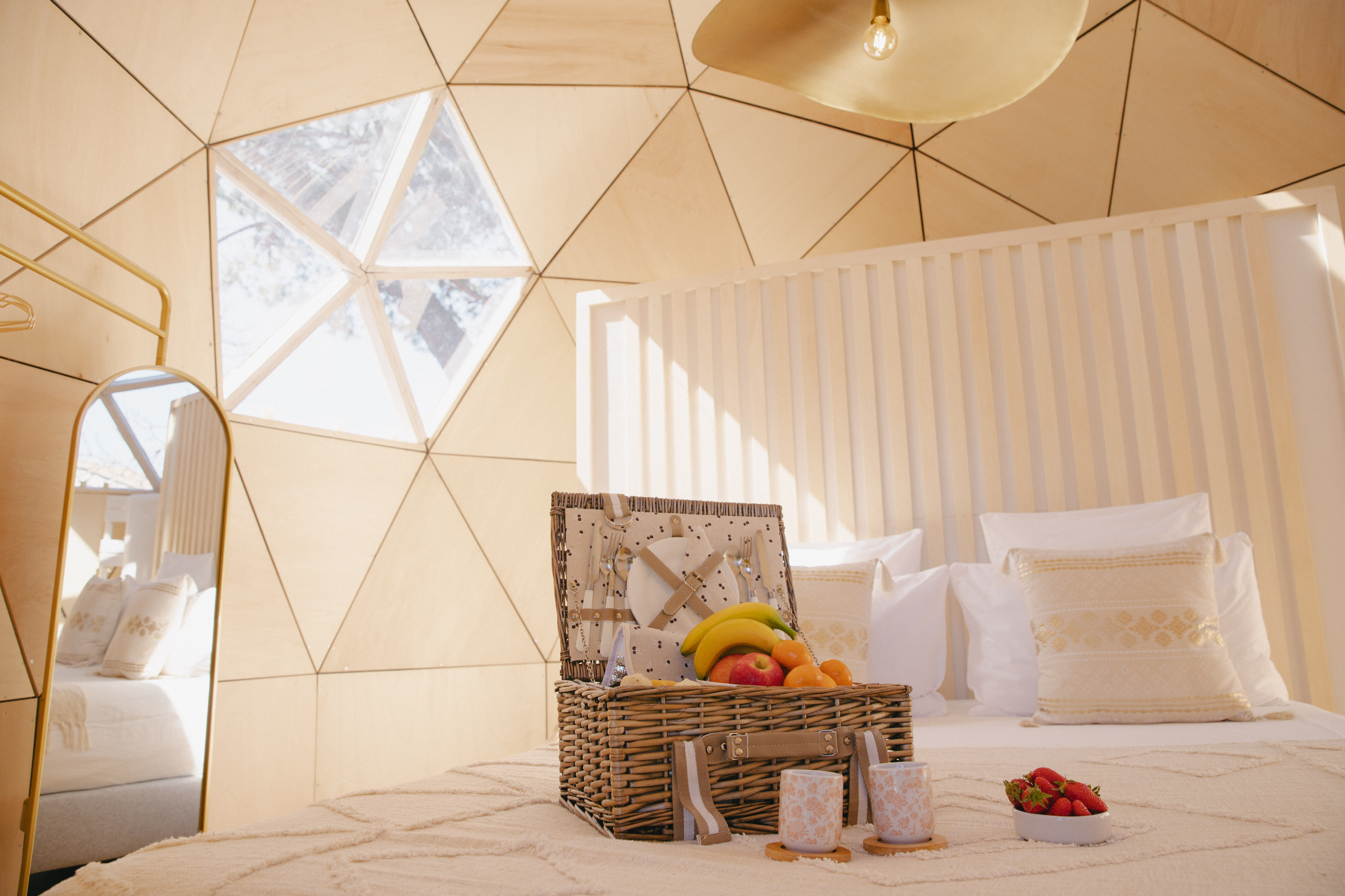 Ecolodge - Dôme en bois avec piscine à Hérault à Béziers — vue intérieure