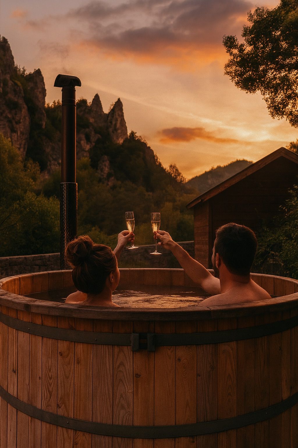 Le Chalet-Roulotte — Roulotte avec spa à Saint-Auban (Alpes-Maritimes) à Saint-Auban — environnement naturel