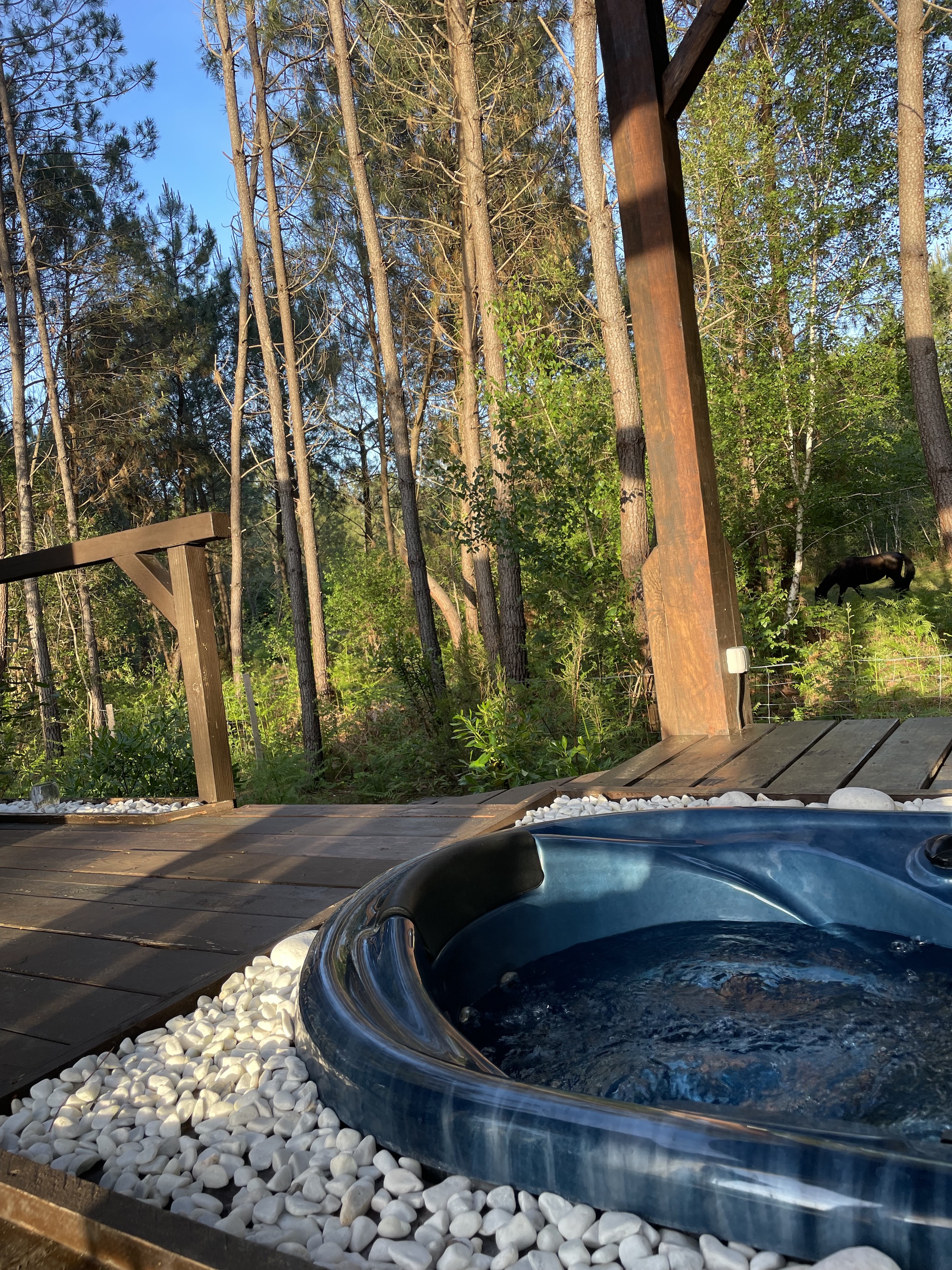 La Cabane O2 et son Spa privatif — Cabane avec vue panoramique à Gironde à Gironde-sur-Dropt — environnement naturel