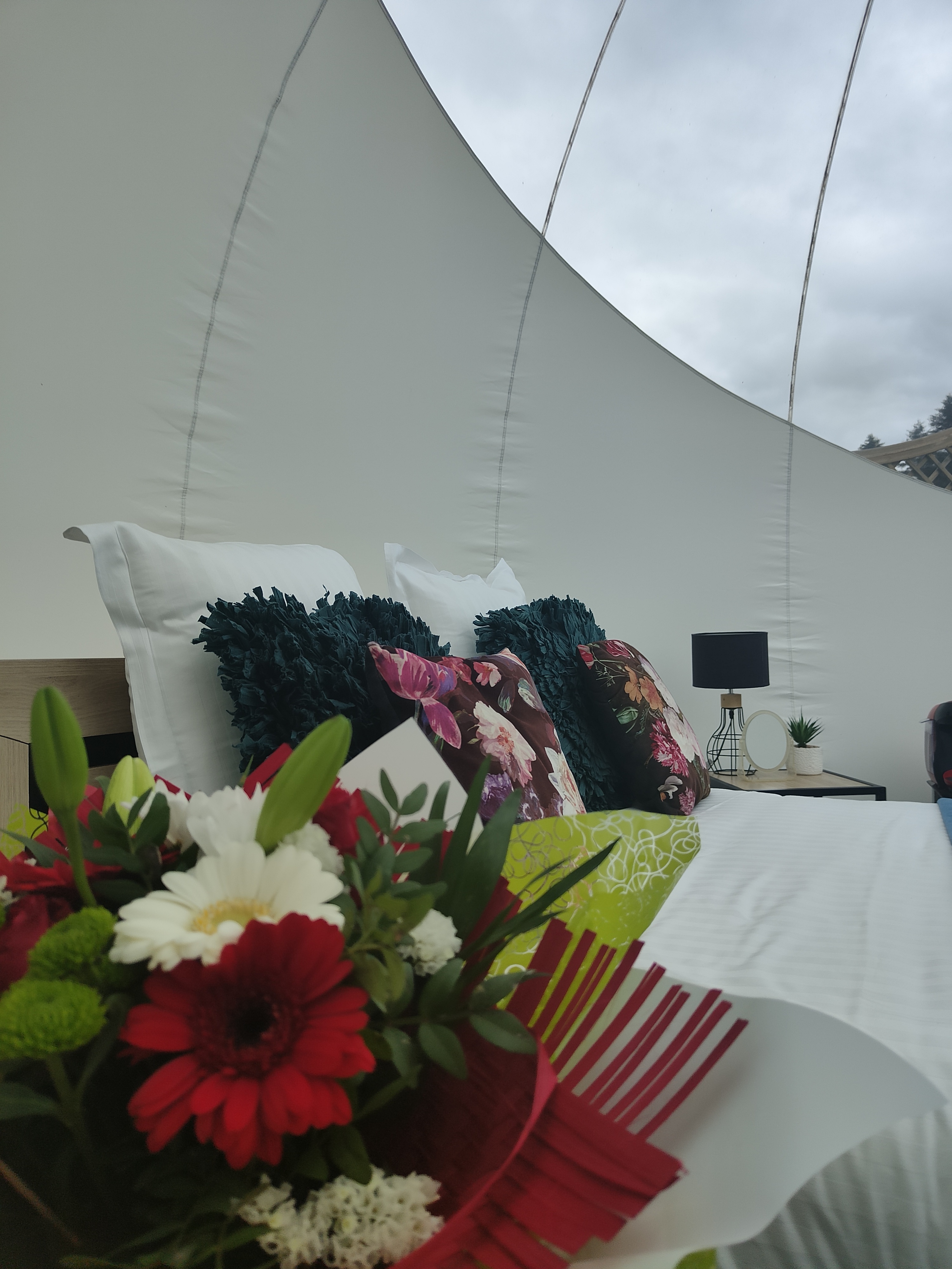 Bulle flottante — Nuit suspendue avec spa à Finistère à Quimper — cuisine
