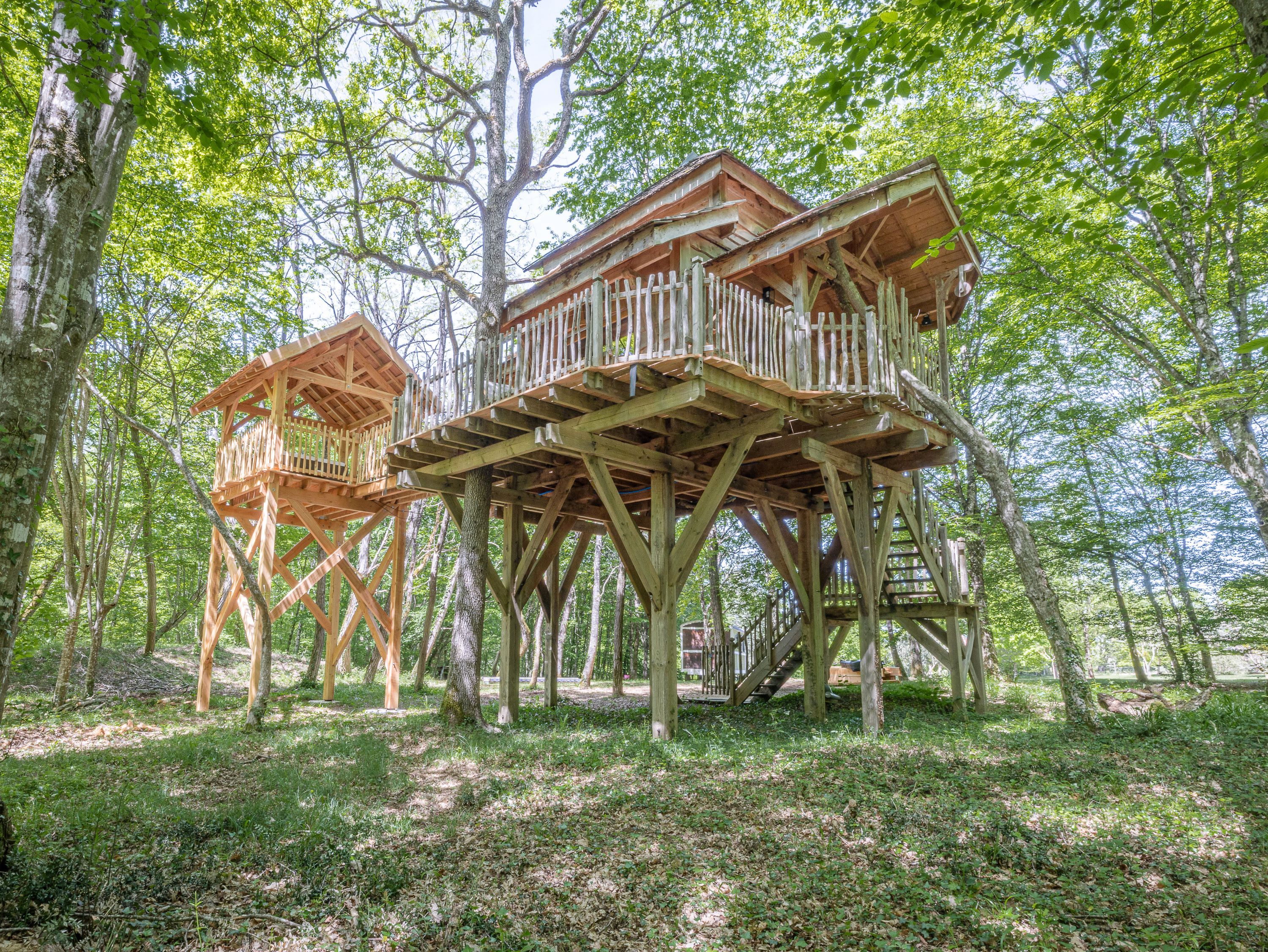 Évasion dans une cabane perchée avec spa en Aquitaine