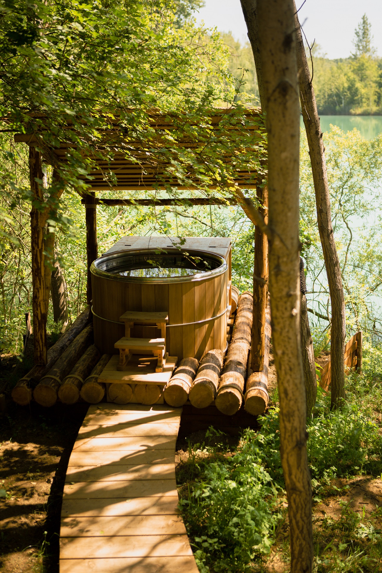 Cabane Spa Amarante : une évasion au cœur de la Picardie à St-Léger-Aux-Bois — vue depuis la terrasse
