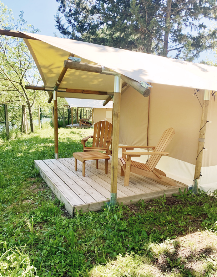 Tente Bivouac — Escapade nature au Camping Val de Cesse en Aude à Carcassonne — vue intérieure