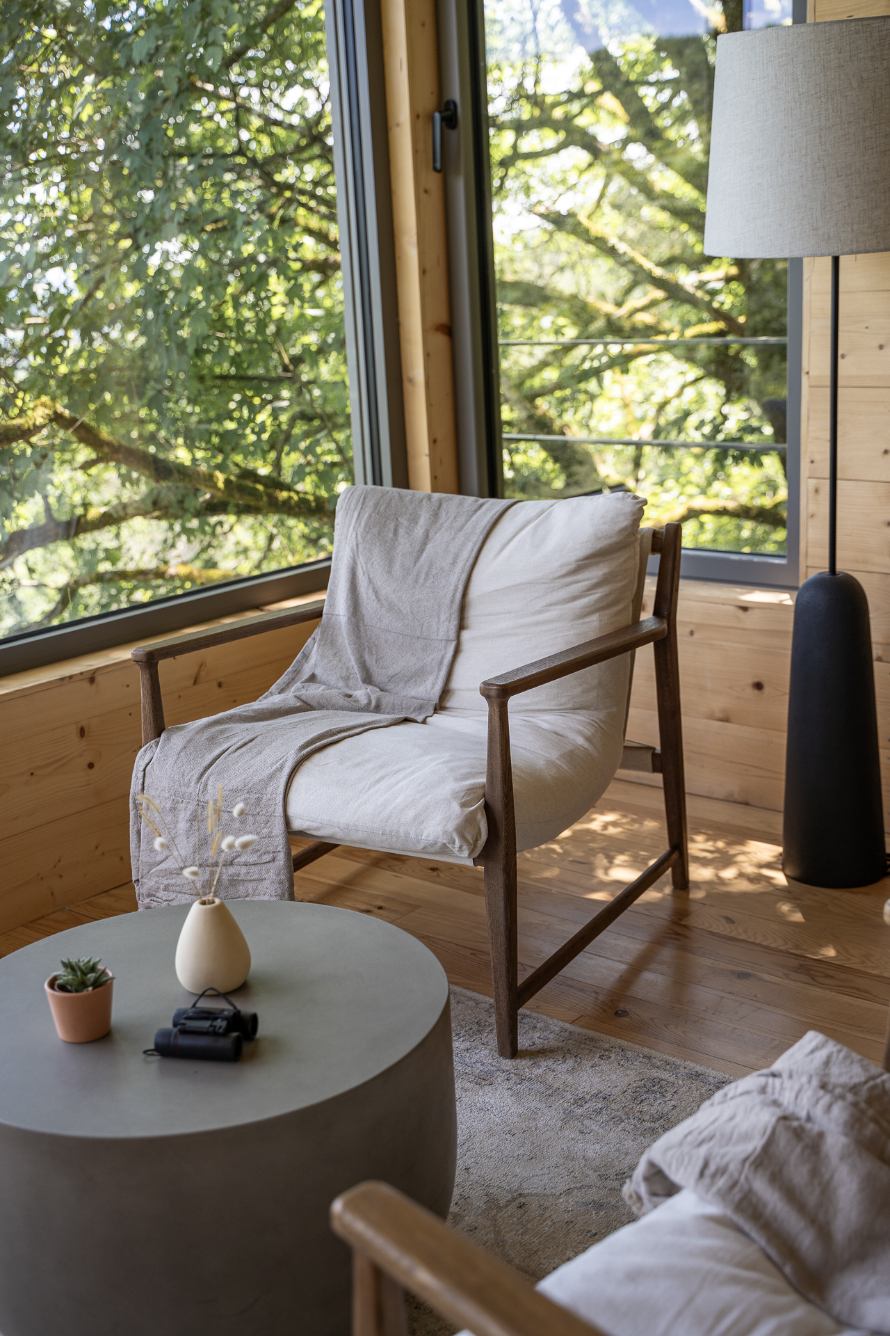 La Palombière 4 : une cabane sur pilotis avec spa en Aquitaine à Laparade — chambre