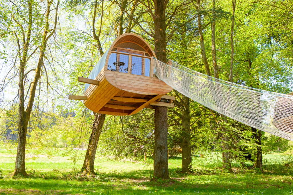 Cabane accès passerelle & Spa privatisable — Nuit perchée en Isère
