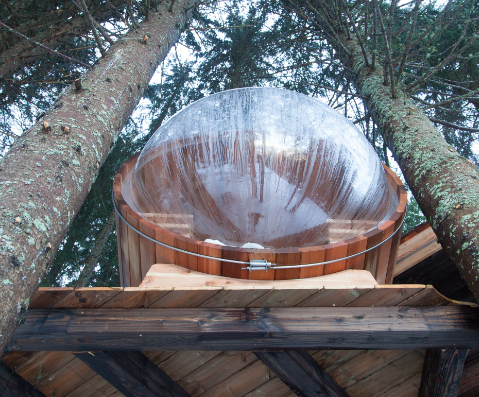 Évasion dans une cabane spa au cœur des arbres à Saint Nicolas La Chapelle — cuisine