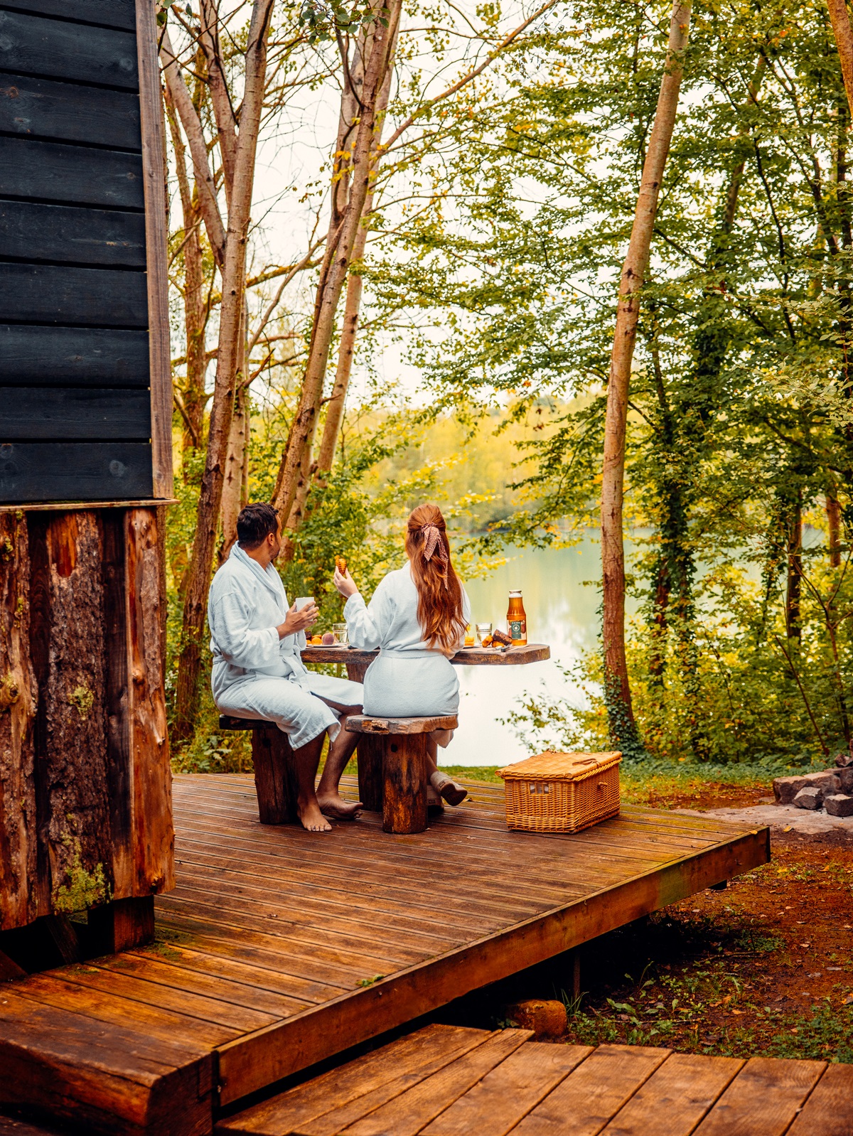 Cabane Spa Amarante : une évasion au cœur de la Picardie à St-Léger-Aux-Bois — salle de bain