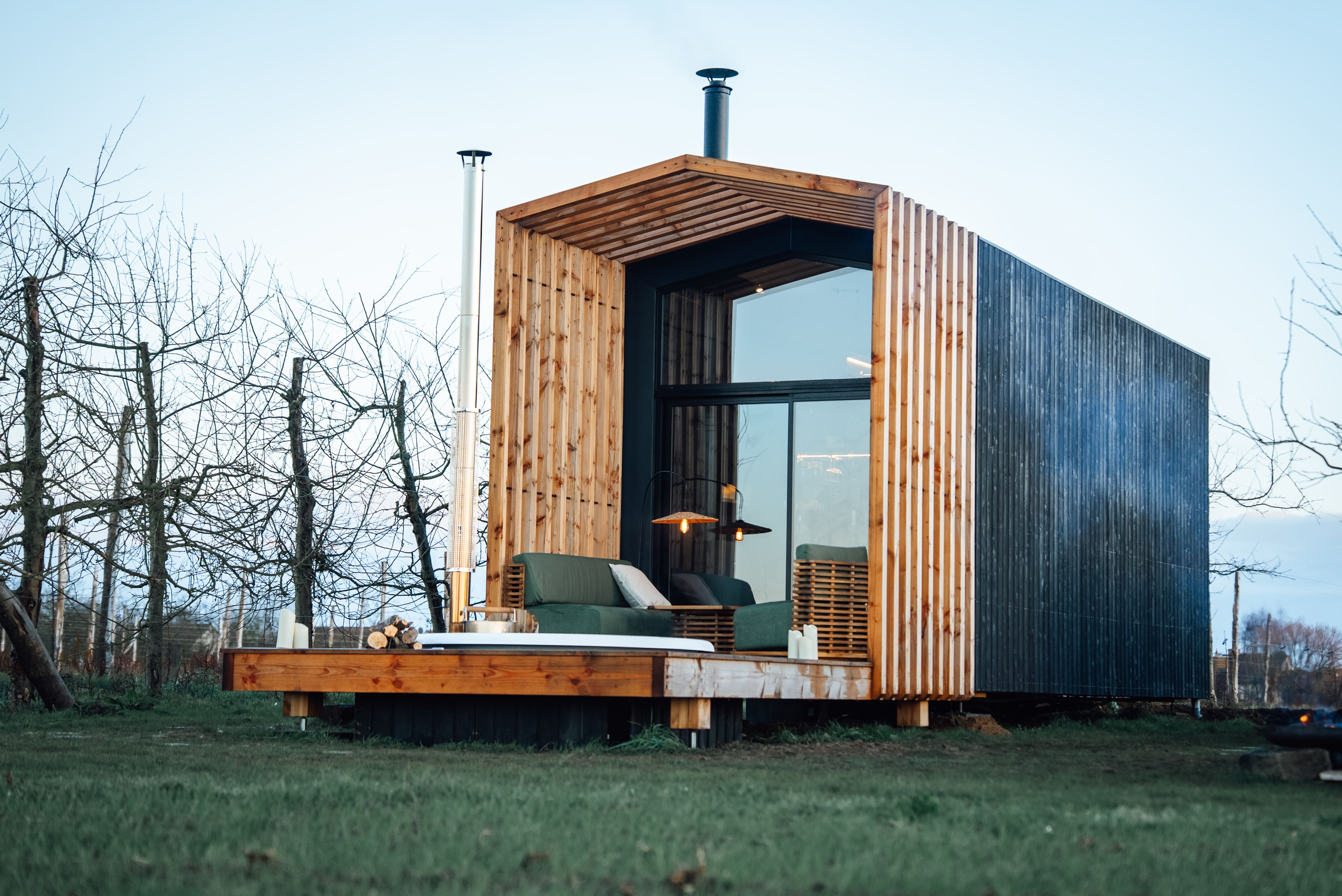 Sacrée Cabane — Ecolodge avec bain nordique à Sarthe à Sablé-sur-Sarthe — vue intérieure