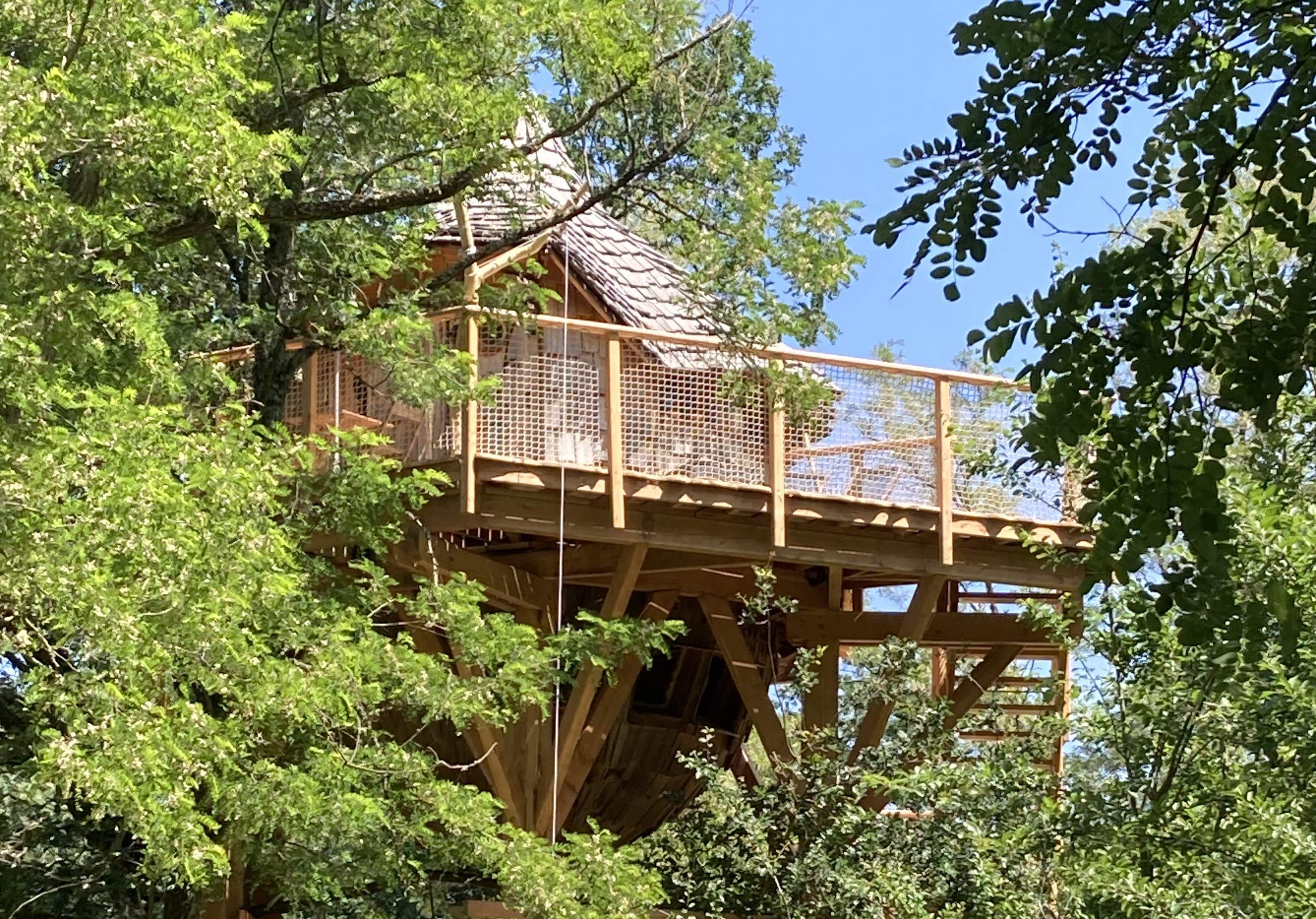 La Cabane du Verger & Spa : une évasion dans les arbres à La Chapelle Aux Naux — vue depuis la terrasse