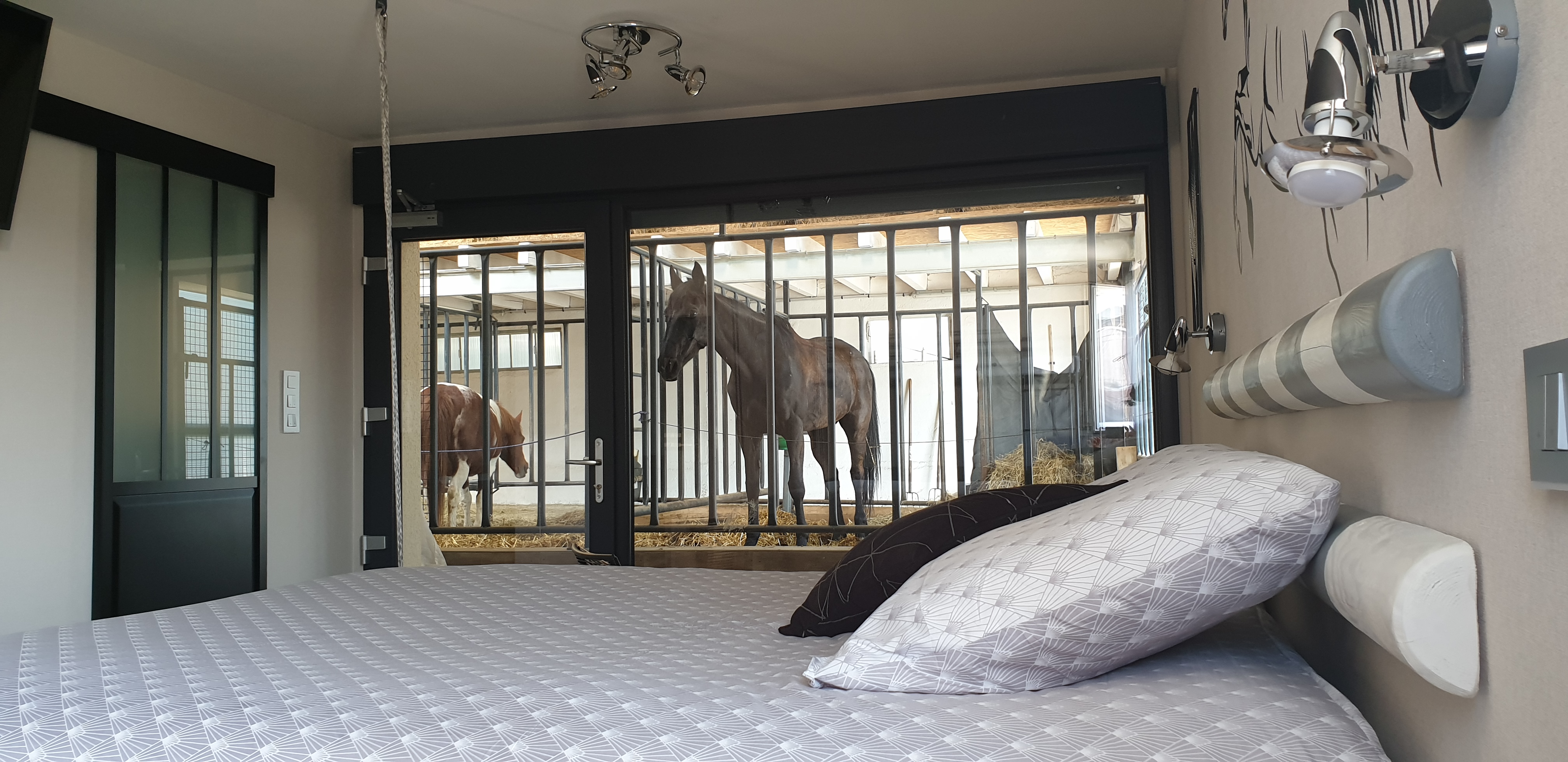 Suite 1 - 5 personnes avec accès direct aux chevaux — Hébergement insolite à Vosges à Épinal — vue intérieure