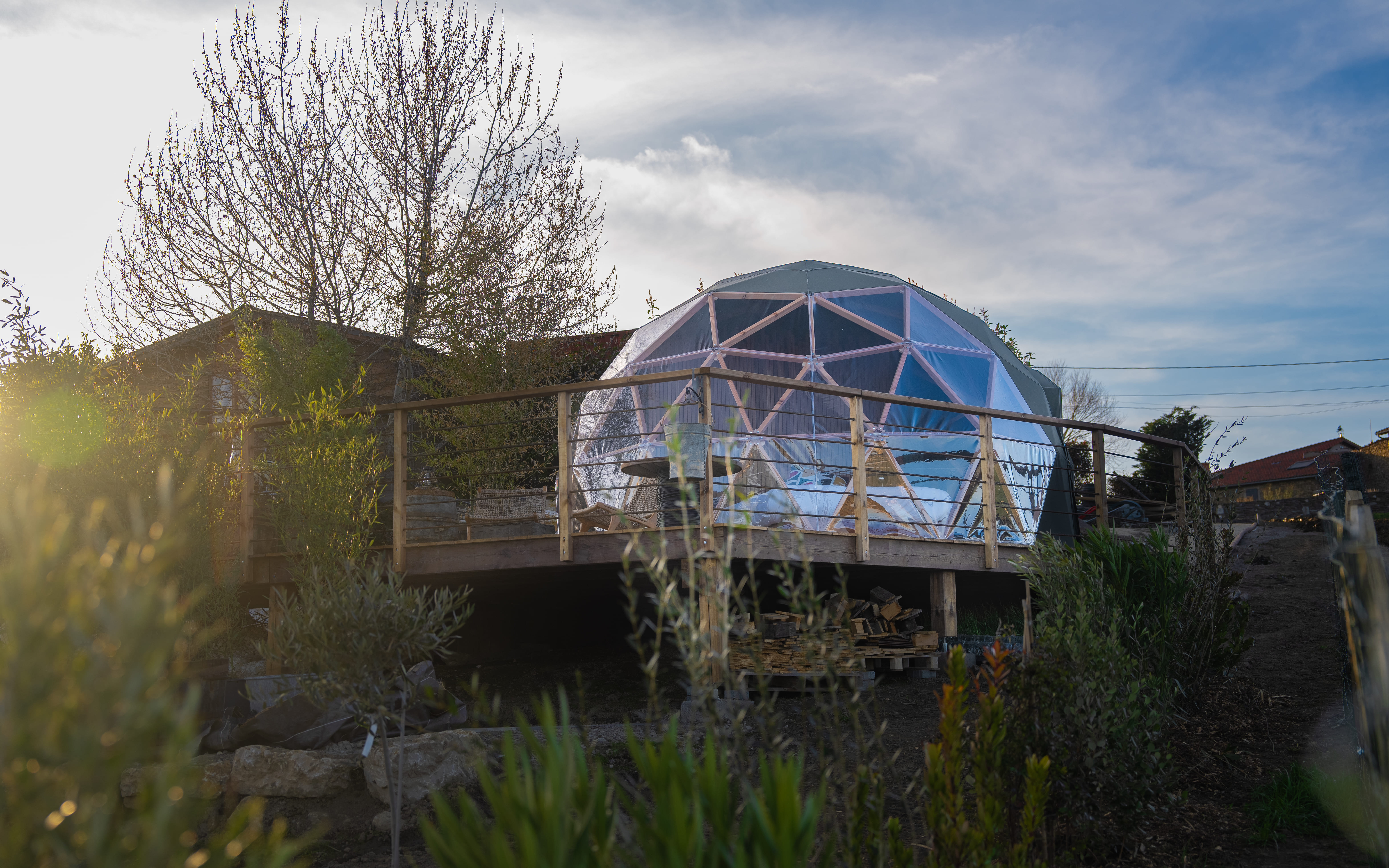La bulle du coq & Spa — Nuit étoilée en Loire à Saint-Étienne — vue depuis la terrasse