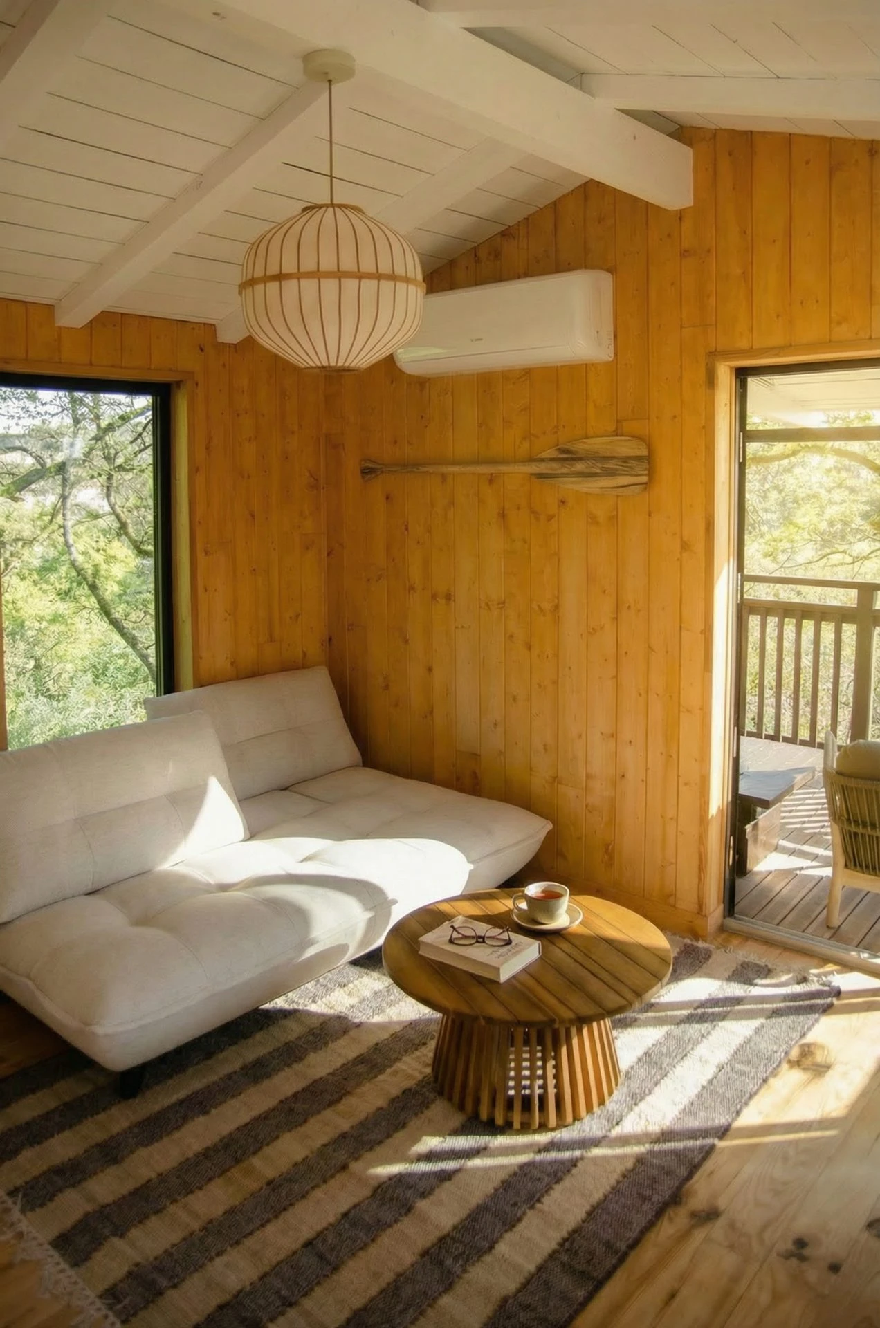 La Cabane Tchanquée — Cabane sur pilotis avec spa à Gers à Riguepeu — espace de vie