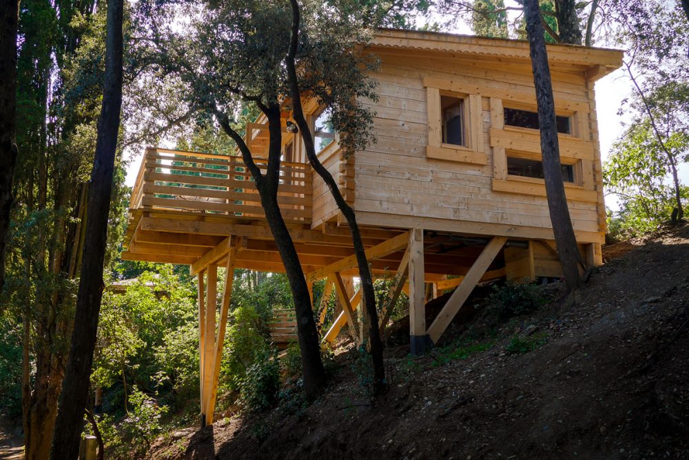 Cabane Mazet : une échappée belle sur pilotis en Occitanie à Villalier — vue intérieure