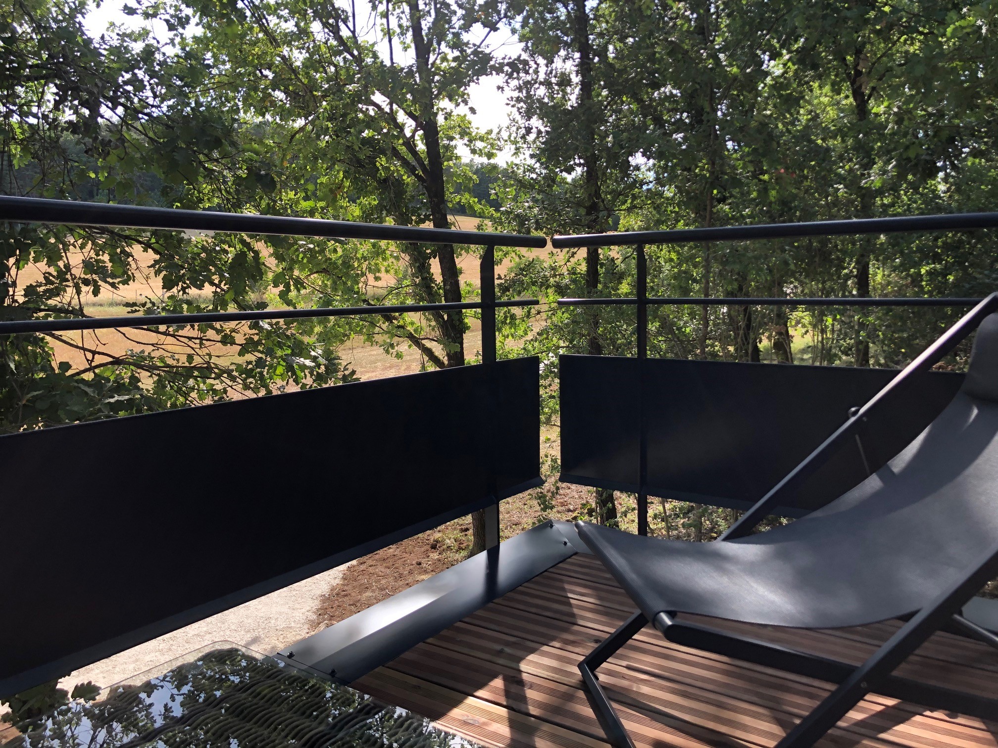 La Cabane Spa des Noyers — Cabane avec spa à Dordogne à Bergerac — vue depuis la terrasse