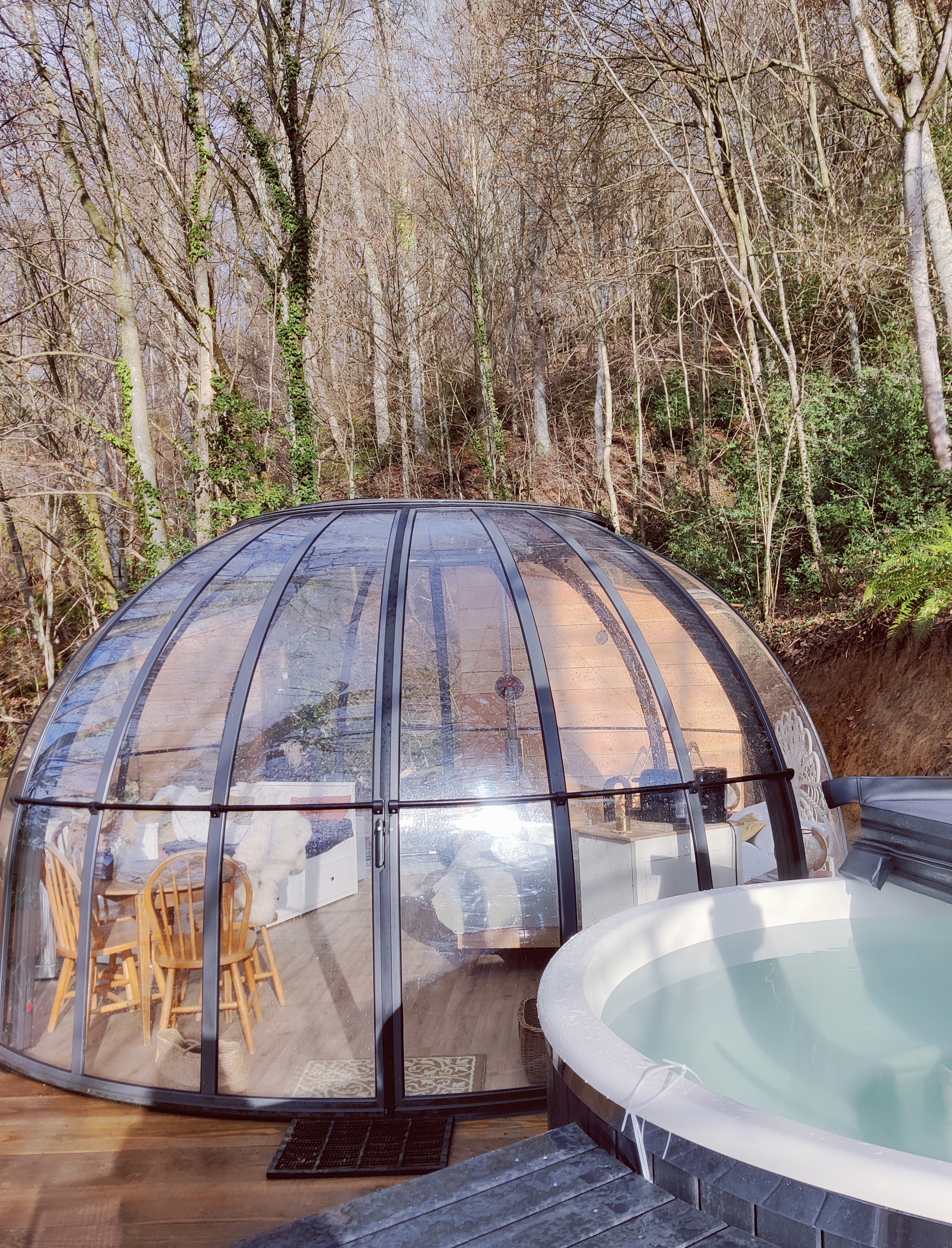 Le Dôme Transparent & son spa : une évasion sensorielle en Midi-Pyrénées à Gerde — vue depuis la terrasse