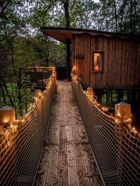 Cabane avec spa "Carrelet" — Nuit perchée à Lot à Lamothe-Fénelon — chambre