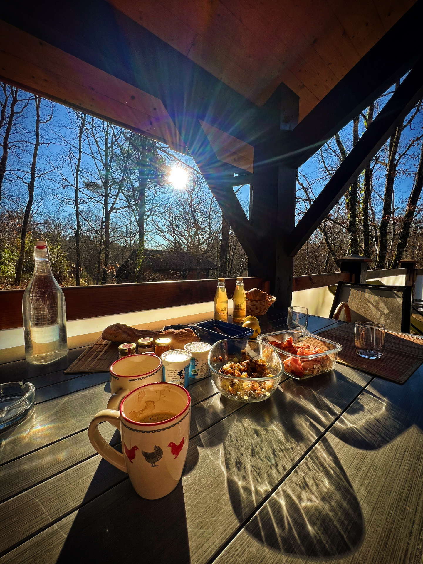 Chalet sur pilotis avec spa : une évasion en pleine nature à Puygaillard De Quercy — vue depuis la terrasse
