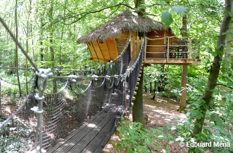 Canyon : une cabane perchée au cœur de la Haute-Normandie à St Germain Des Essourts — vue intérieure