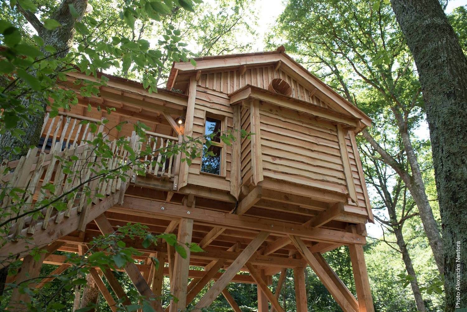 La Cabane de l'Etang & Spa : une évasion dans les arbres à La Bussiere — détail architectural