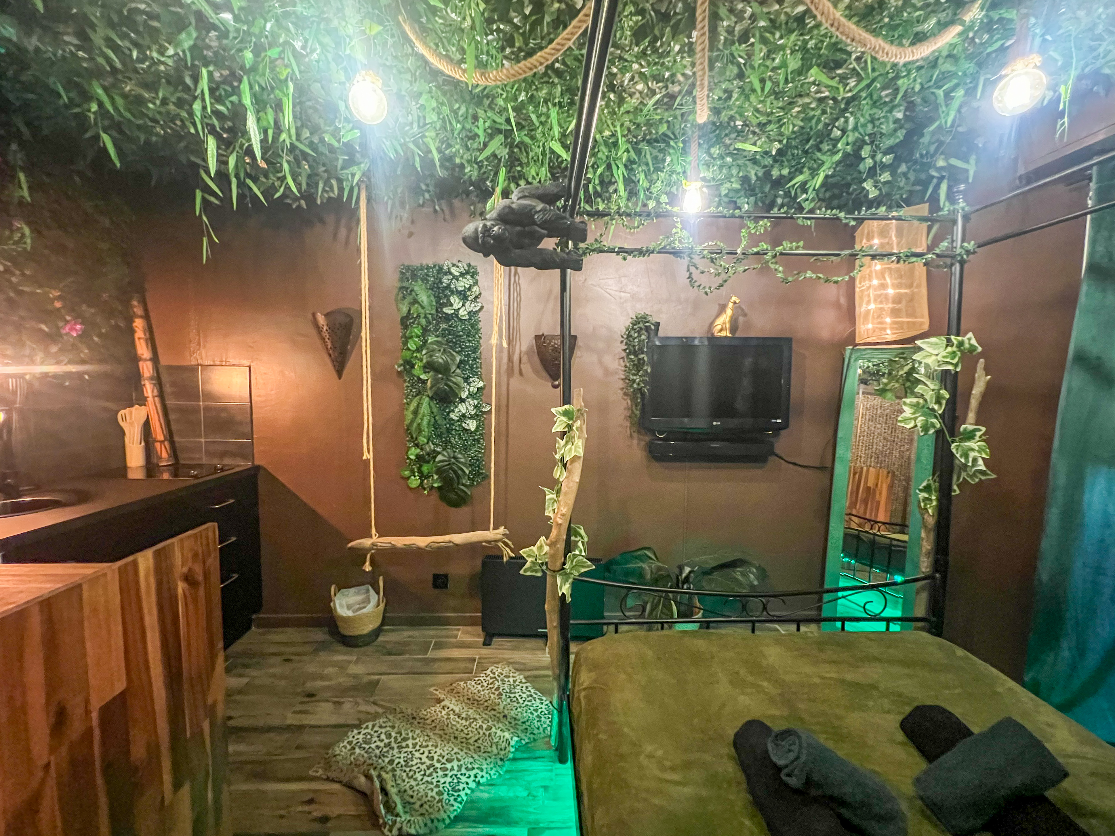 La Tanière de Mowgli — Chambre à thème avec spa à Plage du Môle (Hérault) à Agde — salle de bain