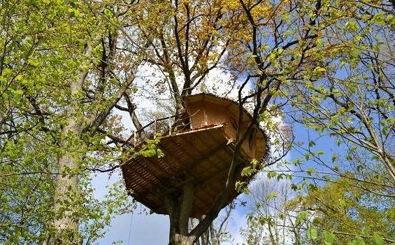 Une cabane dans les arbres pour une évasion en pleine nature à La Baconnière — vue intérieure